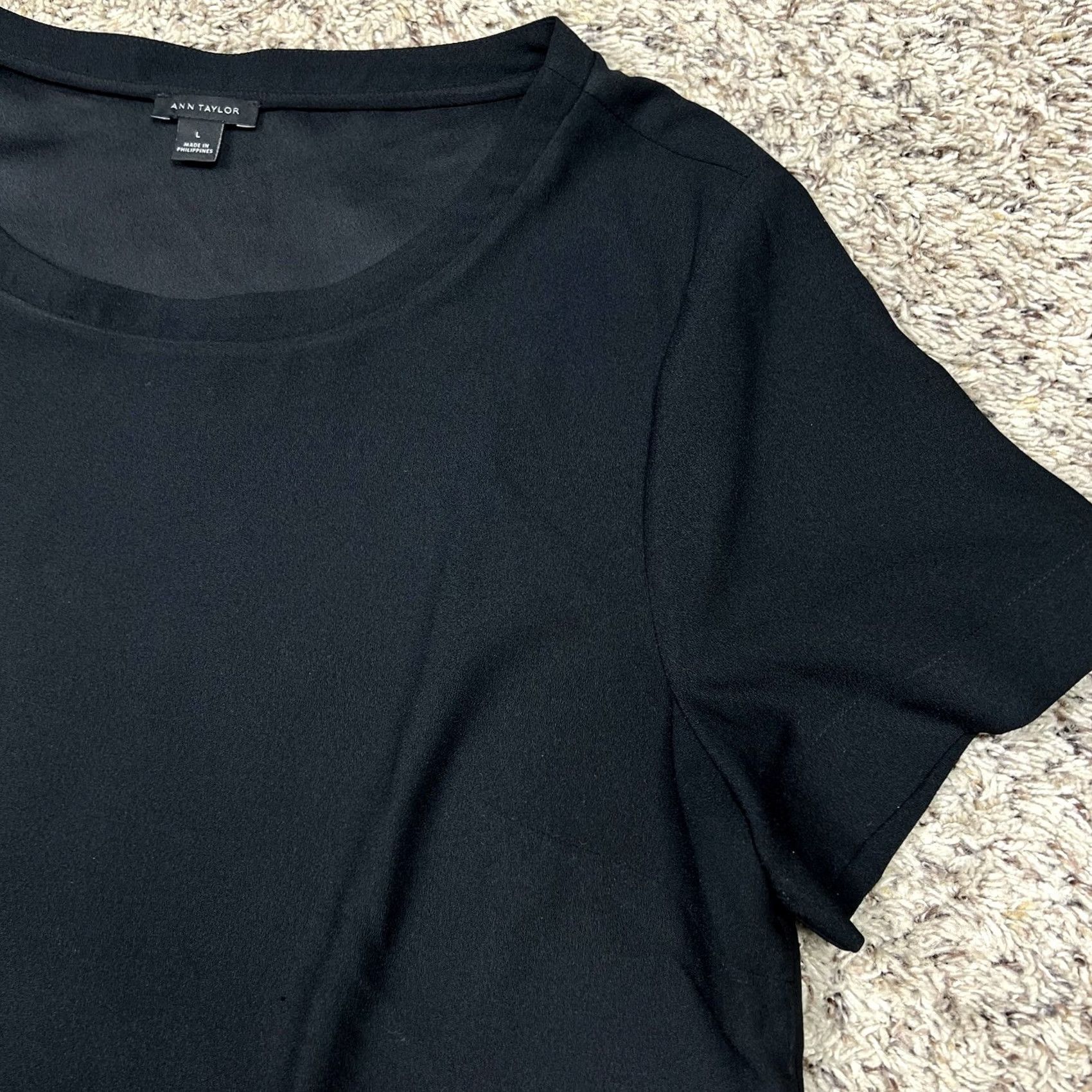 Ann Taylor Ann Taylor Blouse Womens Large Black Lightweight Shirt Casual Business Size L / US 10 / IT 46 - 4 Thumbnail