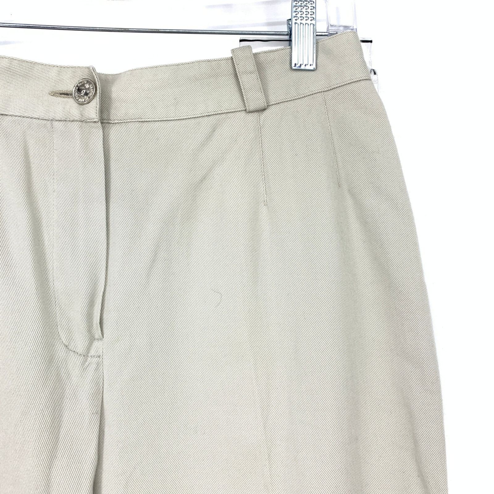 Chanel Chanel Boutique Cropped Straight Leg Pants 42 US 10 Beige Size 32" / US 10 / IT 46 - 4 Thumbnail