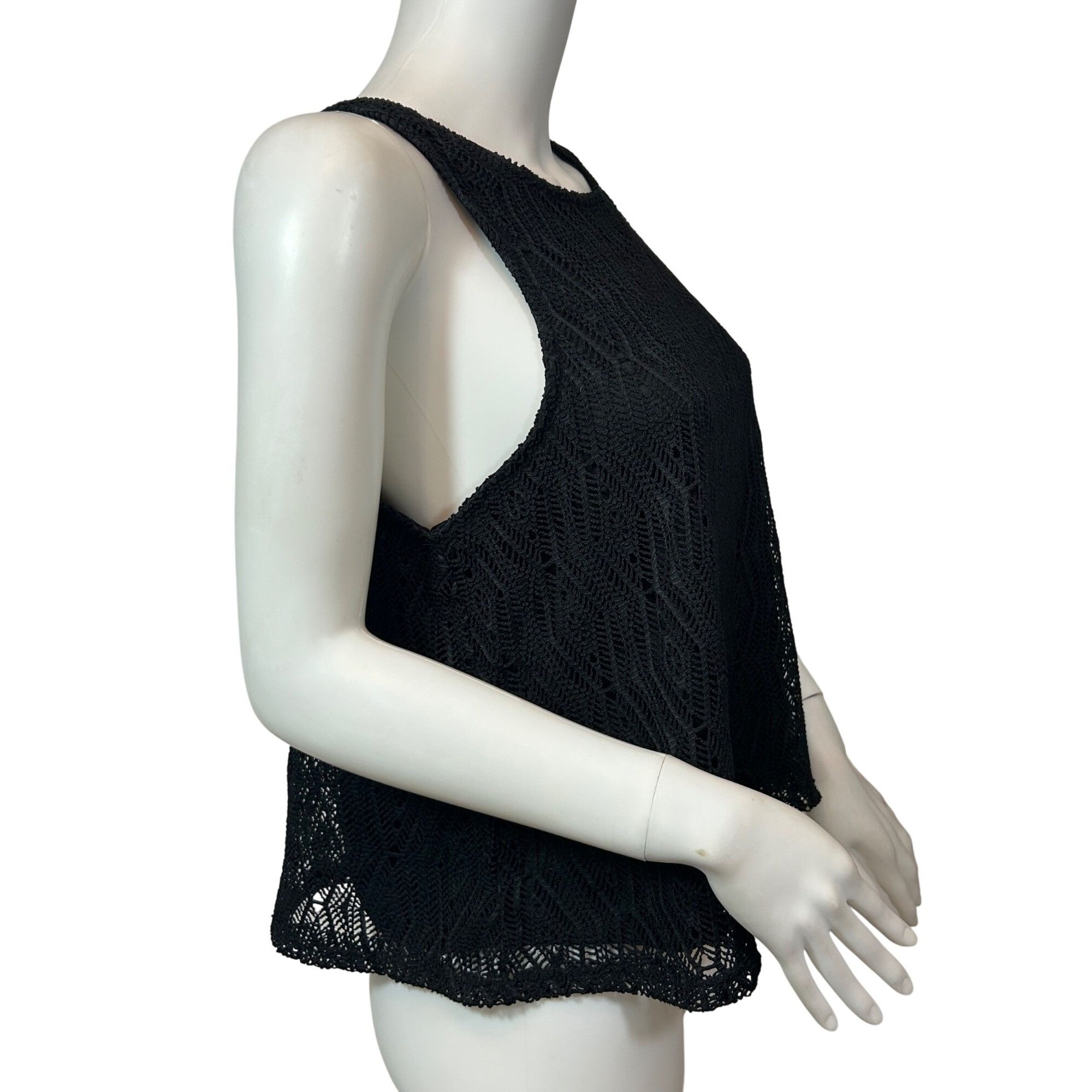 Other Love Blossom Girl Women’s Top L Black Lace Overlay Sleeveles Size L / US 10 / IT 46 - 3 Thumbnail