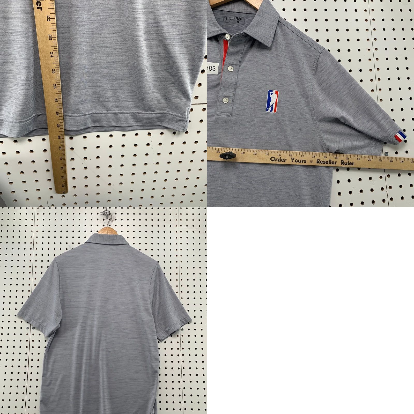 Vintage USAG Polo Shirt Mens S Gray Short Sleeve Active Preppy Golf Size US S / EU 44-46 / 1 - 8 Thumbnail