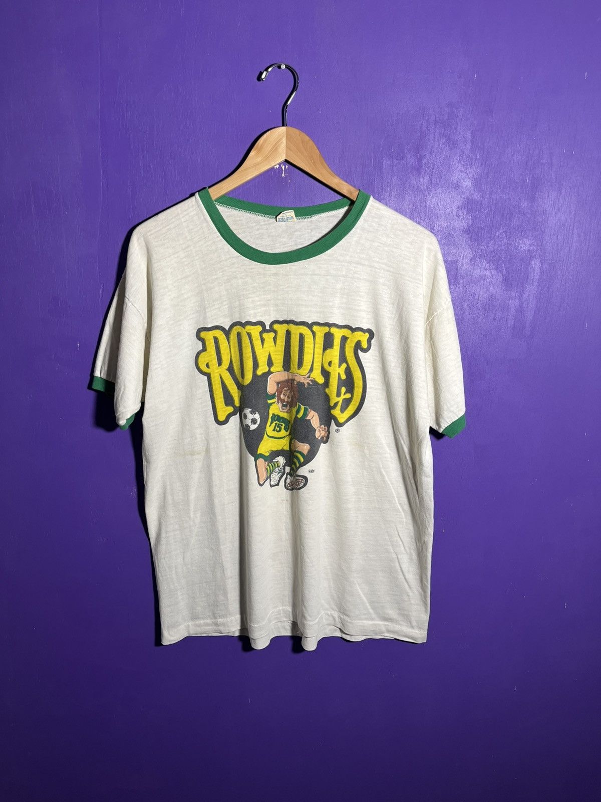 Champion × Vintage Vintage 70s Champion Rowdies kick in the grass ringer tee Size US XL / EU 56 / 4 - 1 Thumbnail
