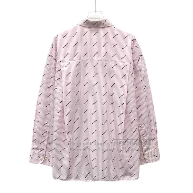 Balenciaga Balenciaga Light Pink Logo Letter All-Over Printed Cotton Size US XS / EU 42 / 0 - 2 Thumbnail