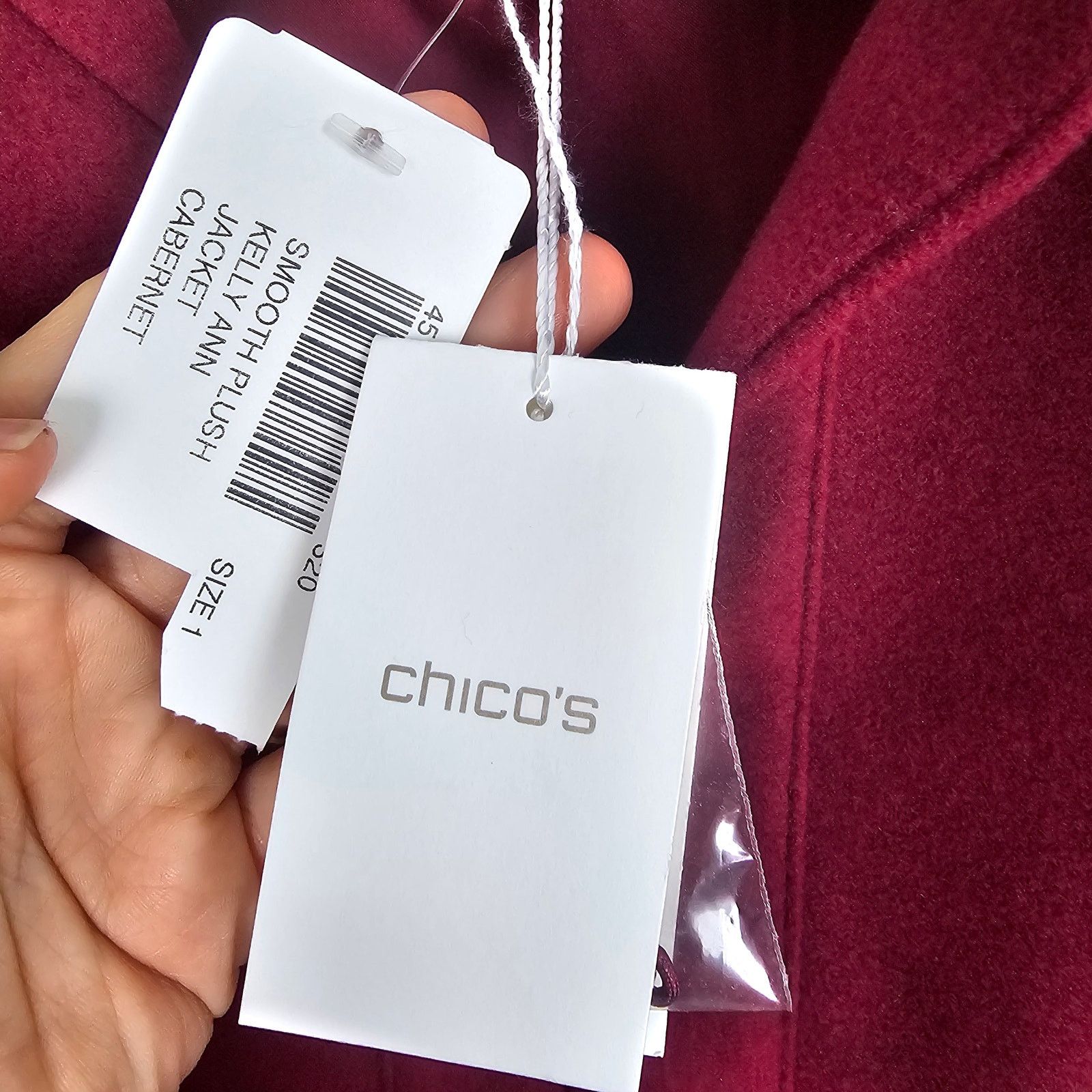 Chicos Chicos Womens Kelly Ann Smooth Plush Jacket 1 Med Burgundy Size M / US 6-8 / IT 42-44 - 8 Thumbnail