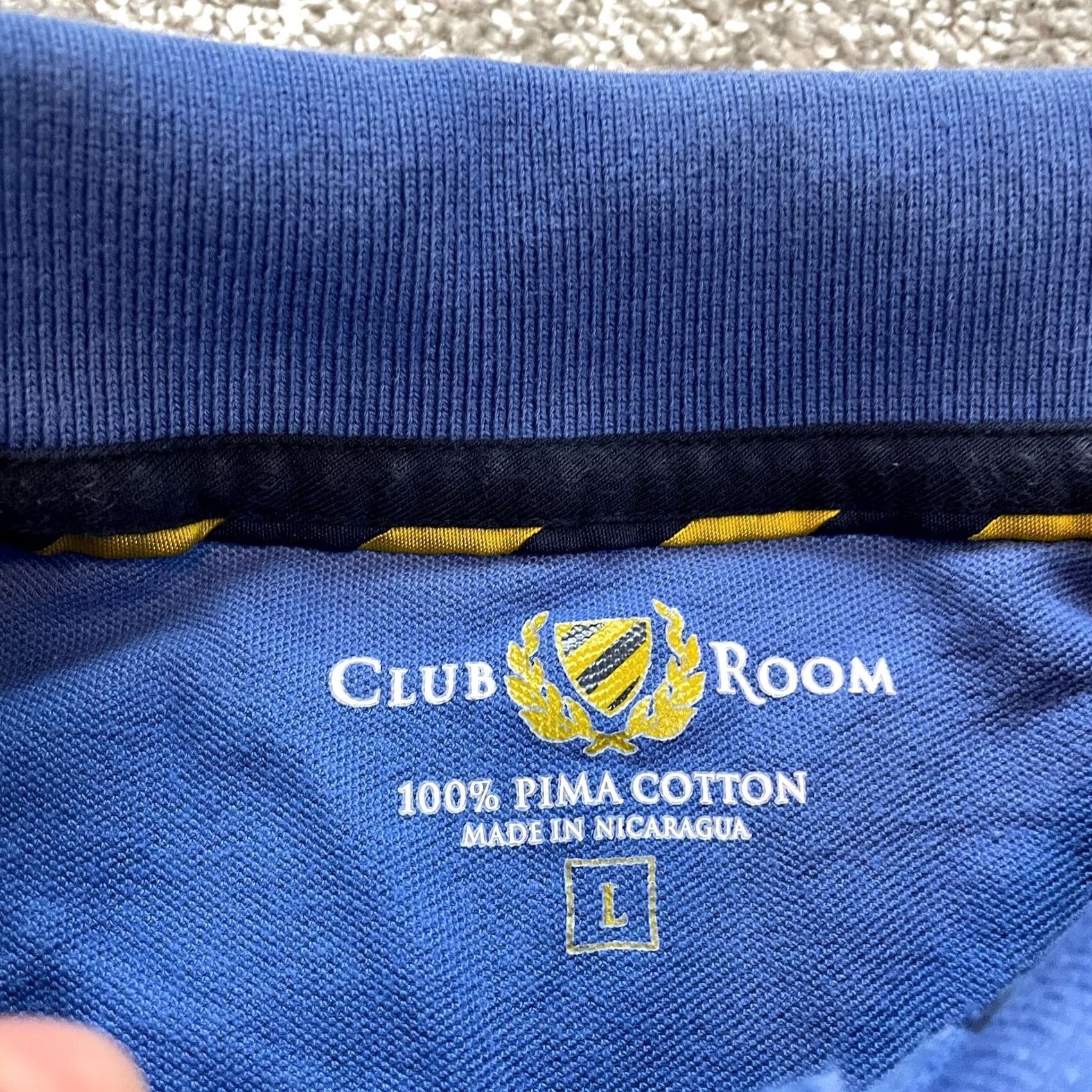 Club Room VINTAGE Club Room Polo shirt Mens L Blue 100% Pima Cotton Preppy Golf Rugby Collar Size US L / EU 52-54 / 3 - 3 Thumbnail