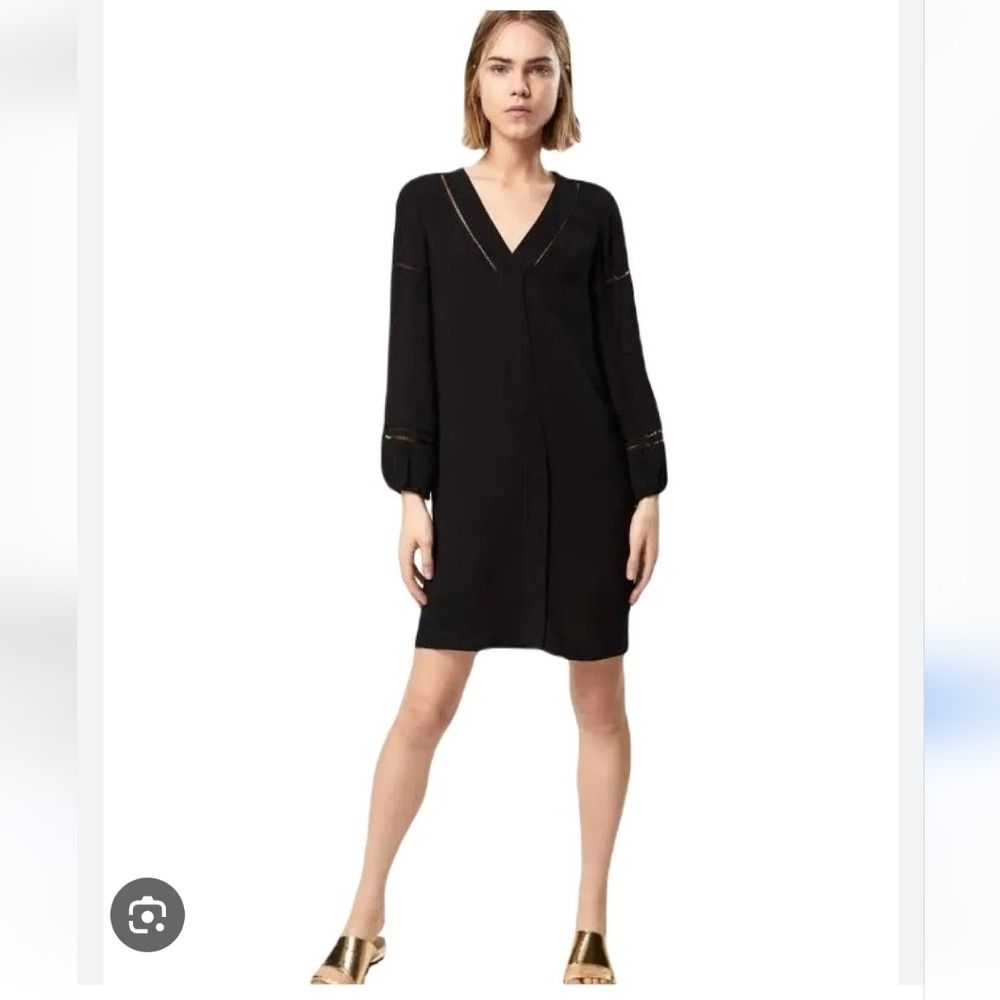 Massimo Dutti MASSIMO DUTTI | Shift Dress Tunic Black Lace Details Sz 4 Size S / US 4 / IT 40 - 1 Thumbnail