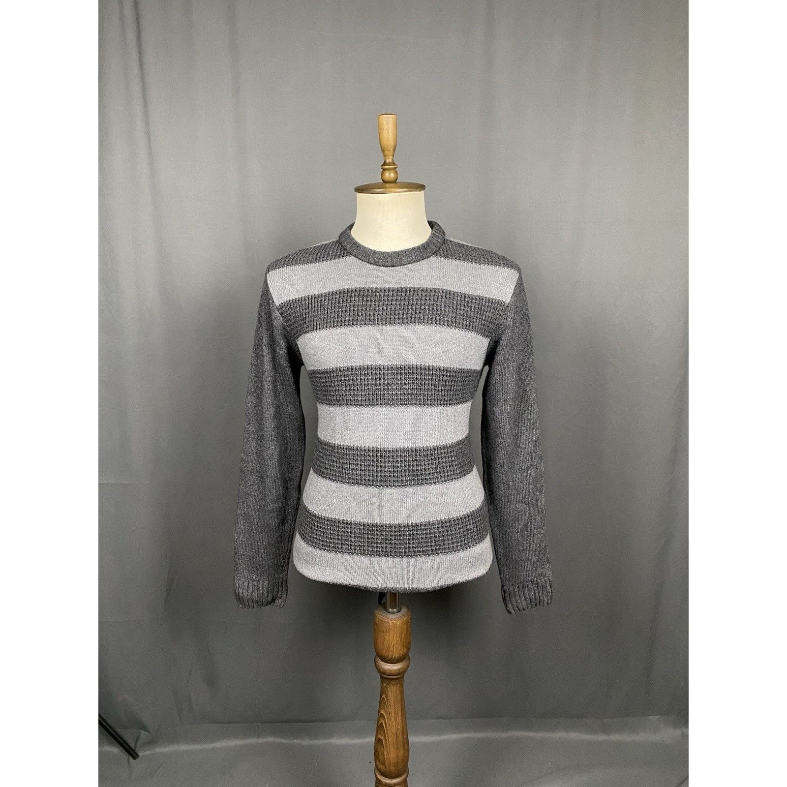 Oliver Spencer Oliver Spencer Men's Gray Wool Cashmere Striped Crewneck Swe Size US M / EU 48-50 / 2 - 3 Thumbnail