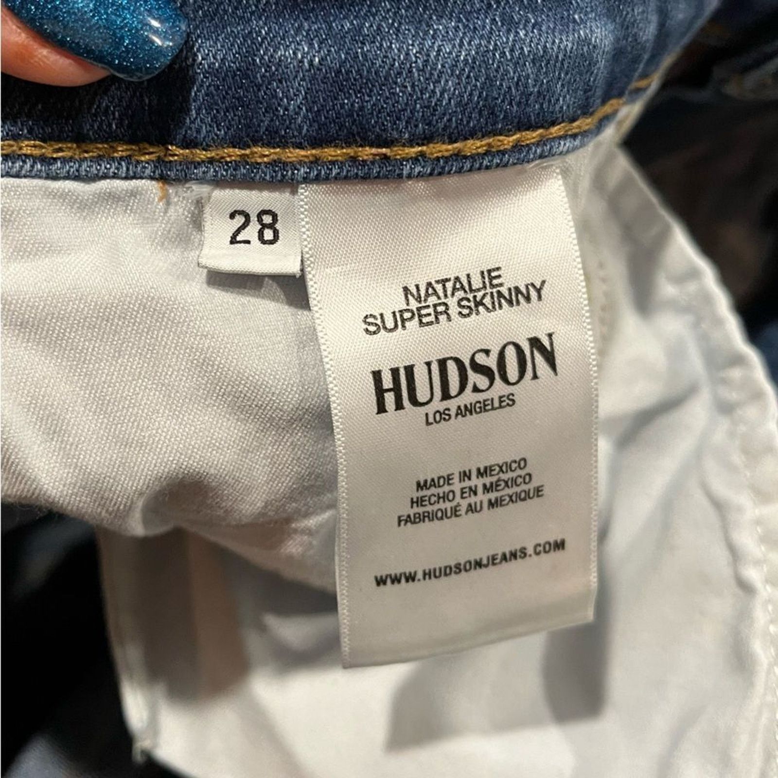 Hudson Hudson Natalie Super Skinny Jeans Mid-Rise Whisker Size 28 Size 28" / US 6 / IT 42 - 9 Thumbnail