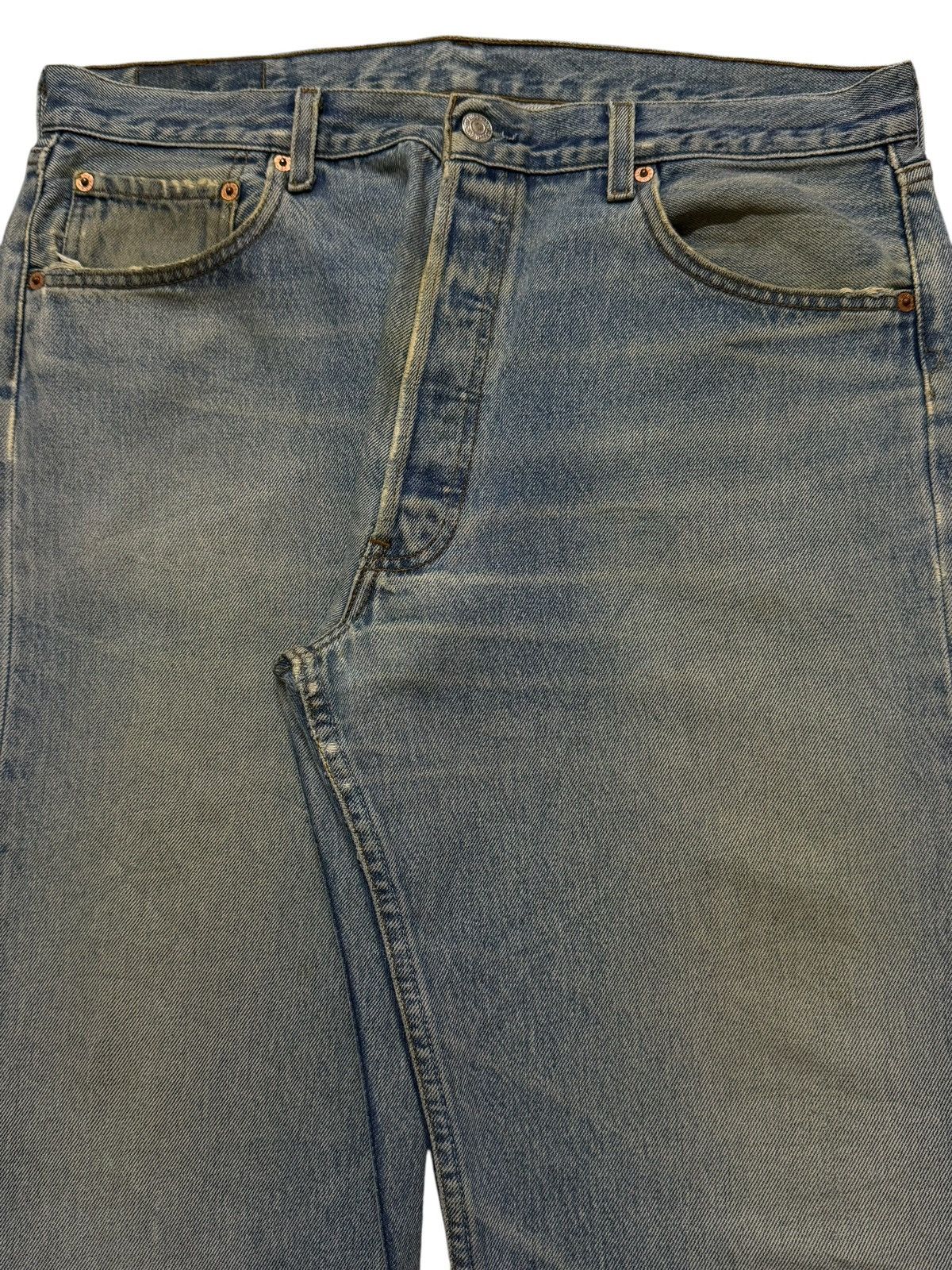 Levi's Vintage 90s Levis 501 Retro Blue Faded Wash Straight Leg Size US 35 - 3 Thumbnail