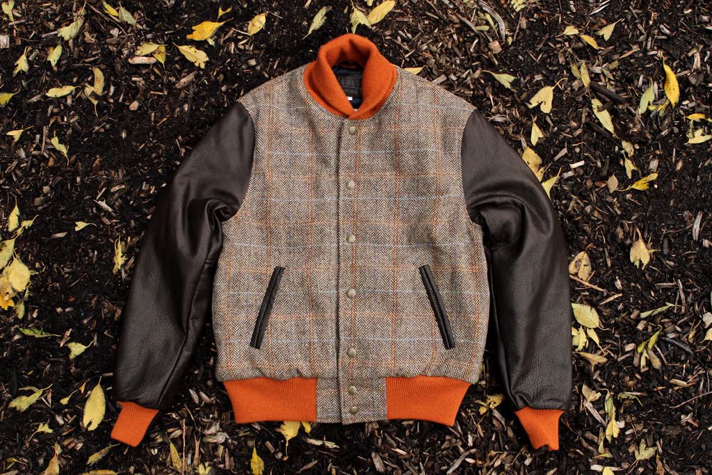 Golden Bear × Kith 2012 Harris Tweed Varsity Jacket Brown Orange Size US L / EU 52-54 / 3 - 1 Thumbnail
