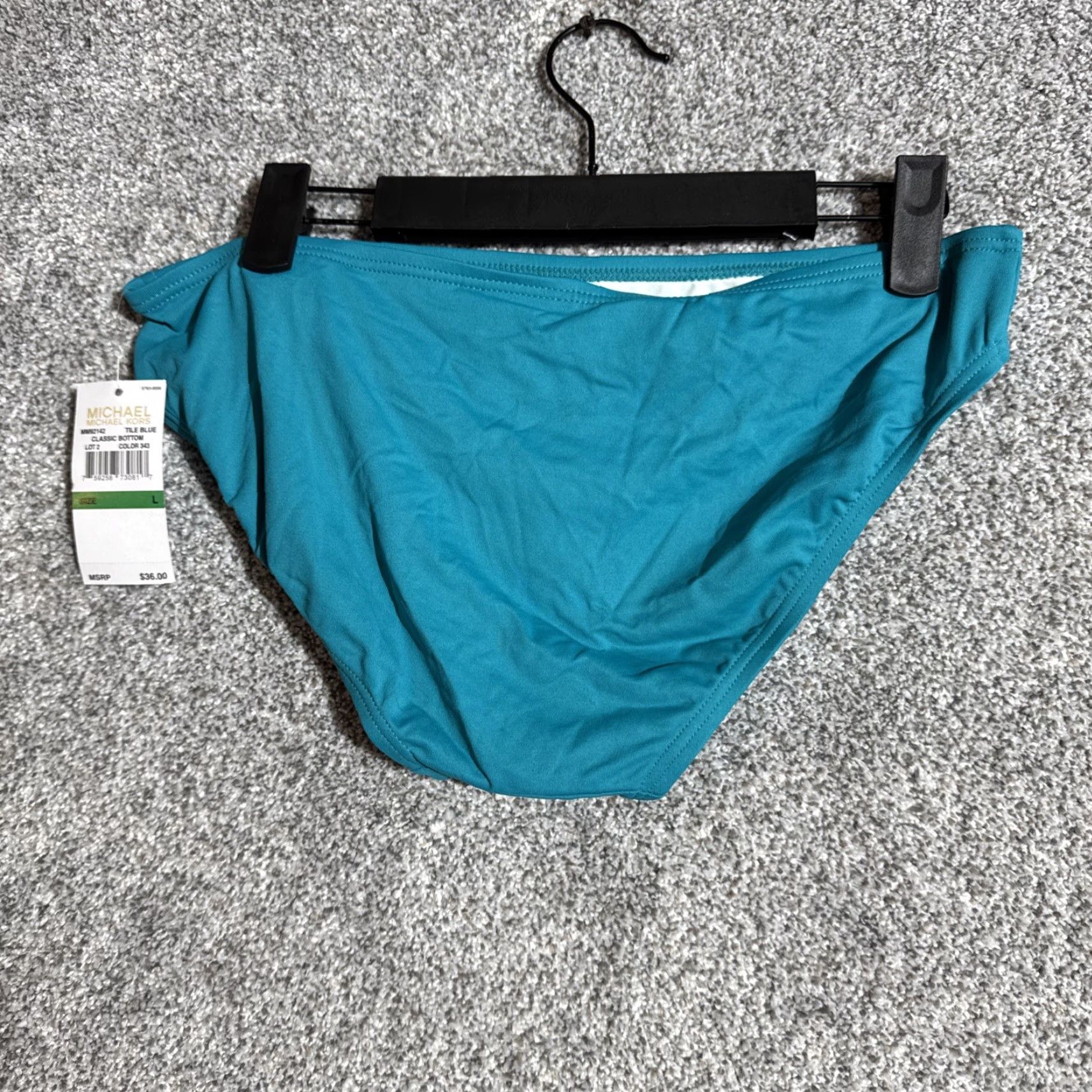 Michael Kors Michael Kors Bikini Women Large Blue Nylon Spandex Solid Minimalist Chic Swimwear Y2K Style Luxury Size 36" / US 14 / IT 50 - 6 Thumbnail