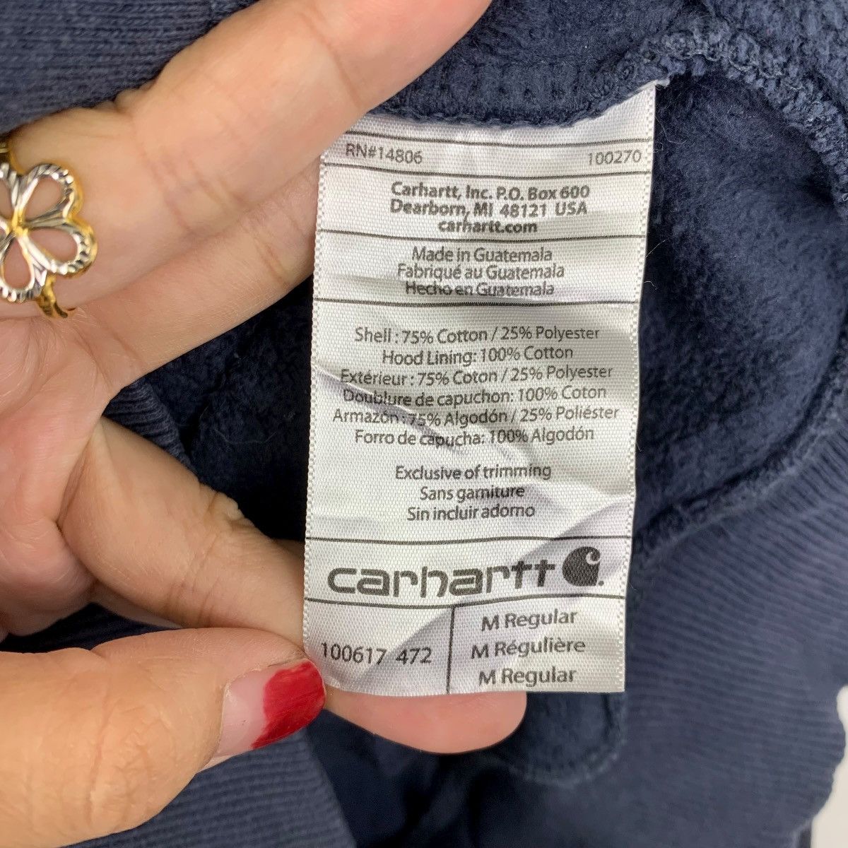 Carhartt CARHARTT Rain Defender Half Zip Hoodie Navy Blue Heavyweight Size US M / EU 48-50 / 2 - 9 Thumbnail