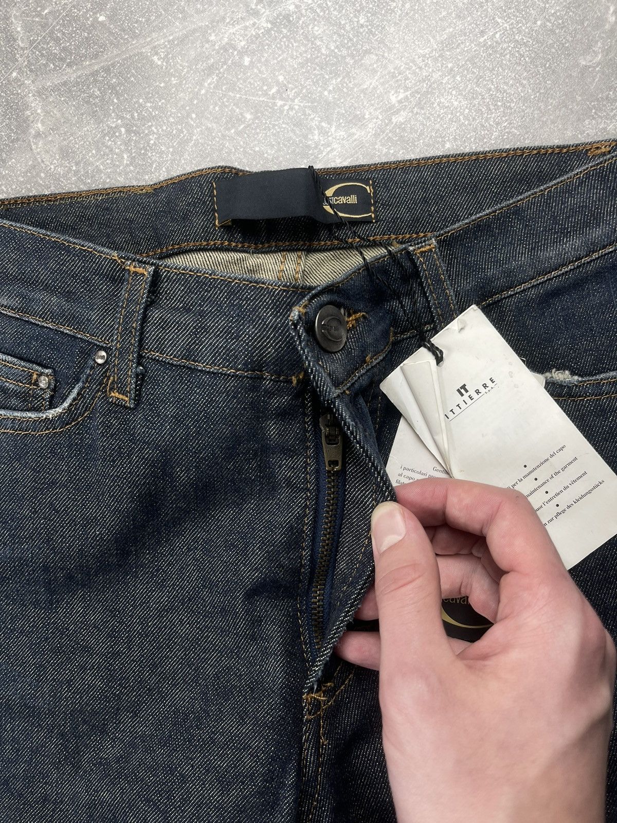 Just Cavalli Just Cavalli Flared Boot Cut Dark Blue Gradient Denim Jeans Size 27" / US 4 / IT 40 - 9 Thumbnail
