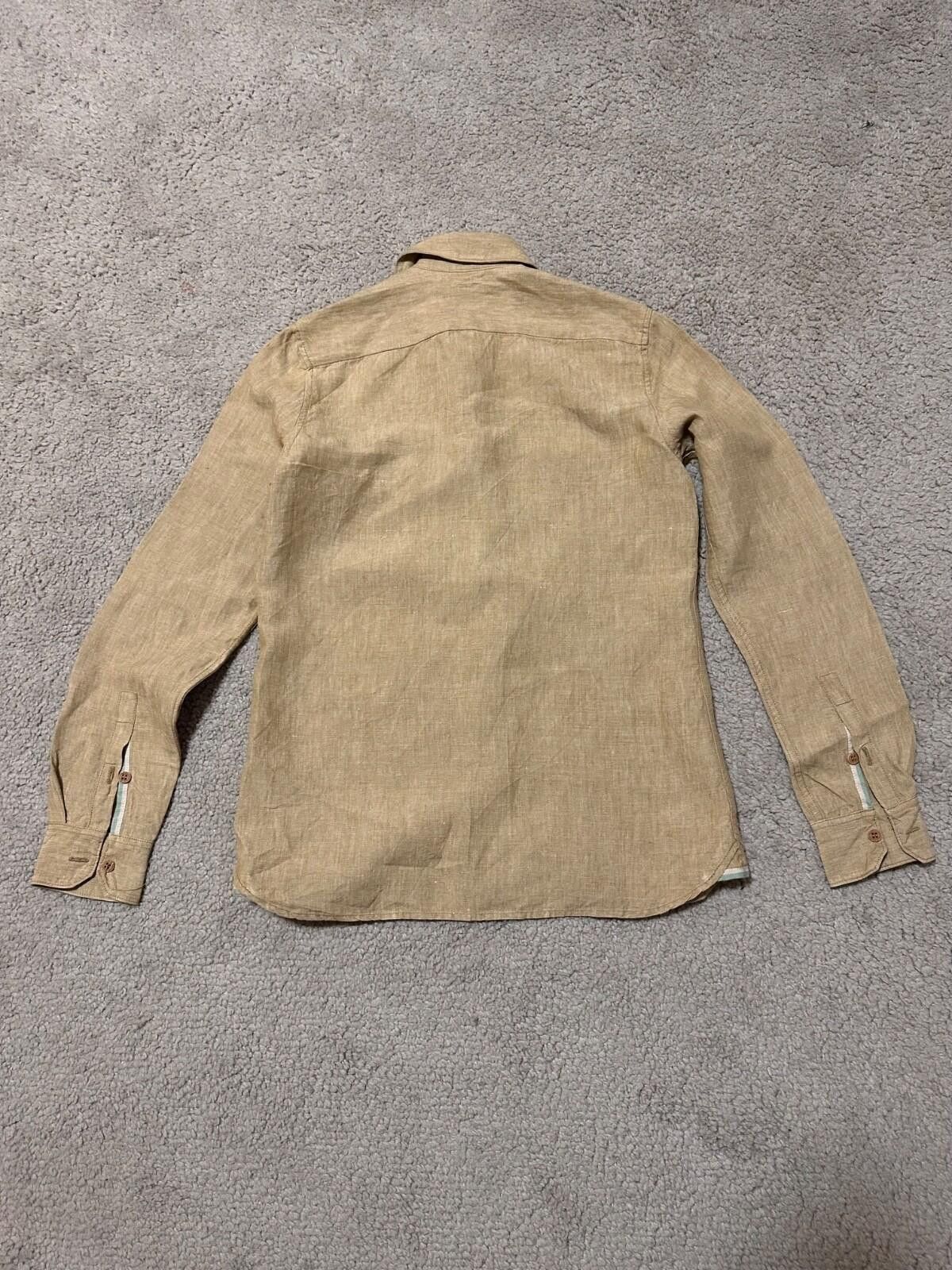 Freitag FREITAG E380 Womens Long Sleeve Breige Linen Button Shirt Size S / US 4 / IT 40 - 7 Thumbnail