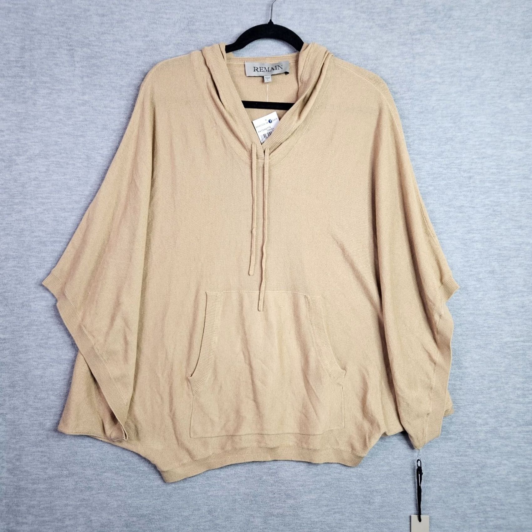 Vintage Remain Sweater Hoodie Women L Beige Knit Crew Neck Pockets Button Pullover All Seasons 80s Modern Size L / US 10 / IT 46 - 2 Thumbnail