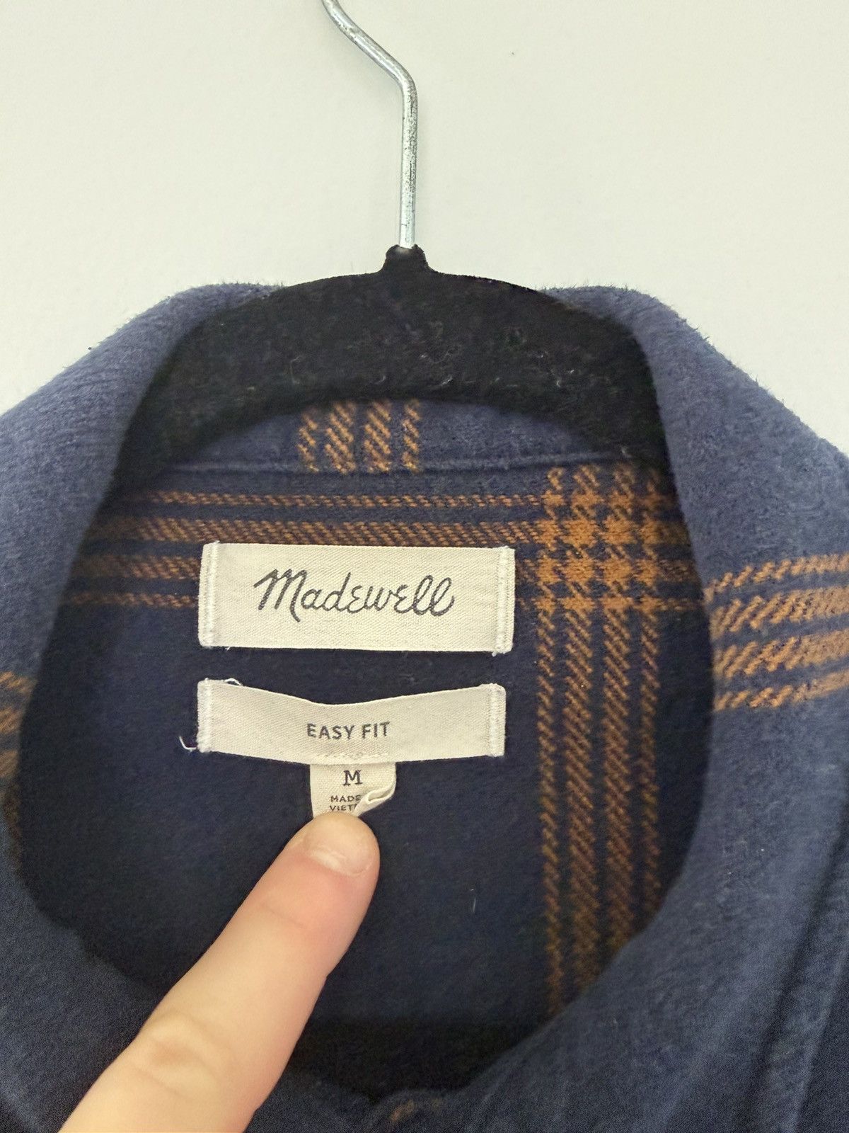 Madewell Madewell Heavy Flannel Overshirt Navy Brown Workwear Jacket Size US M / EU 48-50 / 2 - 2 Thumbnail