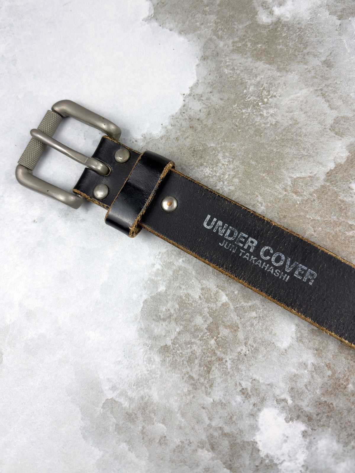 Undercover Undercover Vintage Logo Roller Buckle Leather Belt Black Size ONE SIZE - 3 Thumbnail