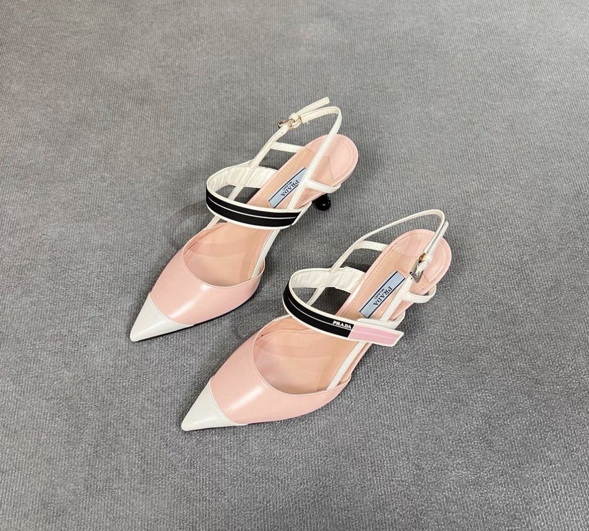 Prada Prada Runway Pink & White Pointed-Toe Stiletto Heels Size US 7 / IT 37 - 1 Thumbnail