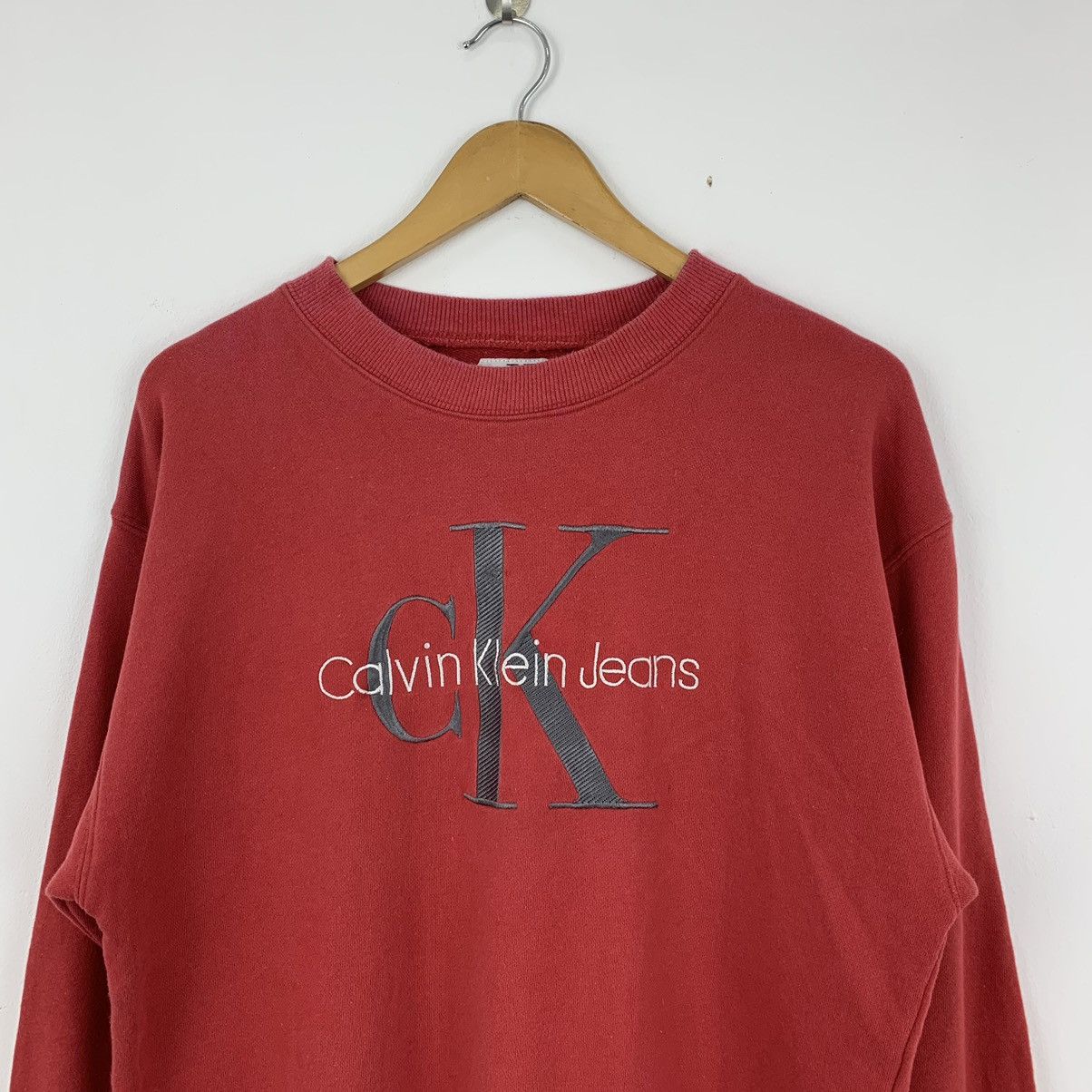 Calvin Klein × Vintage Vintage 90’s Calvin Klein Big Logo Sweatshirts Size US L / EU 52-54 / 3 - 2 Thumbnail