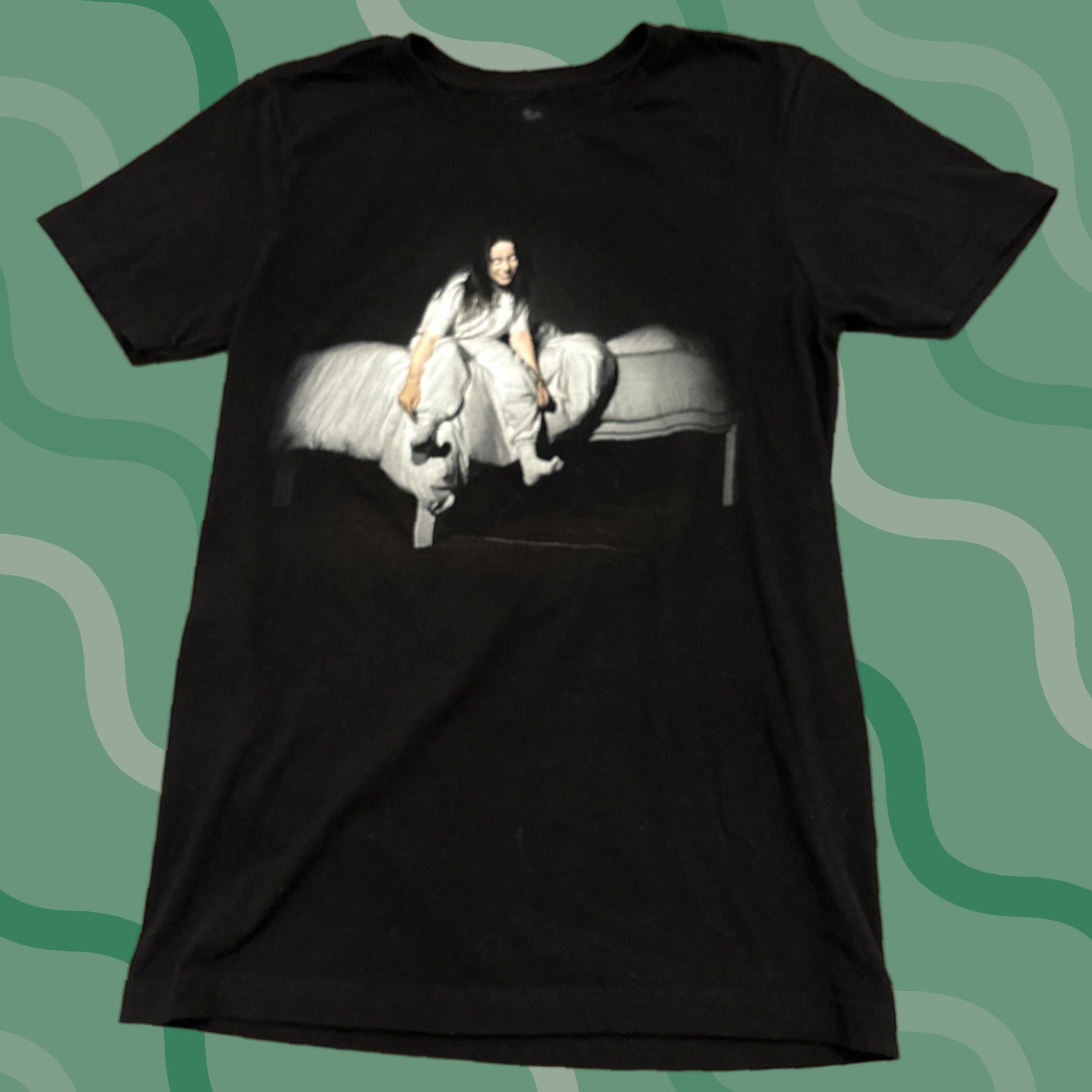 Vintage Billie Eilish Tee Shirt Band Short Sleeve Adult S Black Cotton Crew Neck Unisex Regul ar Fit 2010s - Mens Womens Boys Girls Size US S / EU 44-46 / 1 - 1 Thumbnail