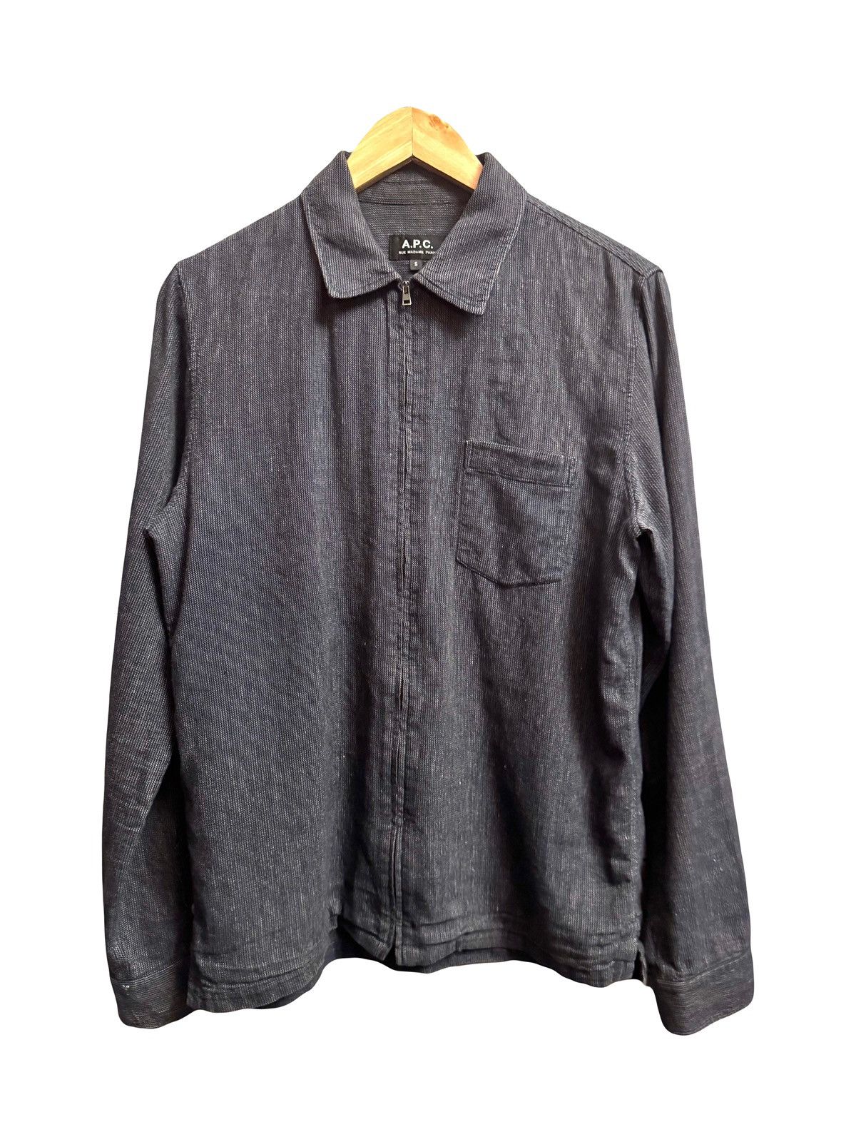 A.P.C. apc zip navy grey linen shirt S men Size US S / EU 44-46 / 1 - 1 Thumbnail
