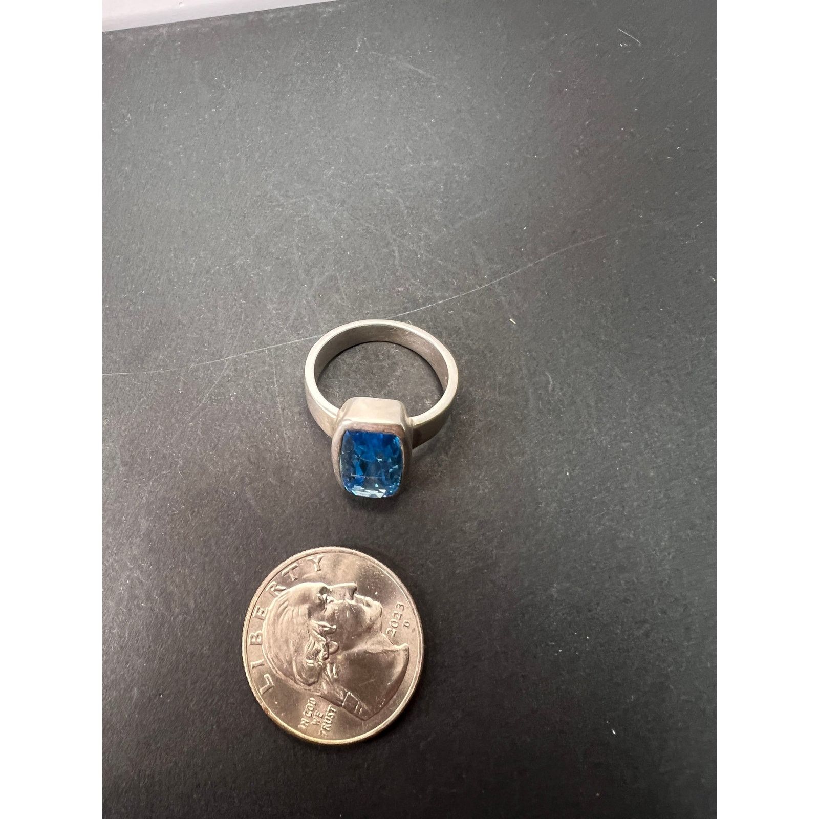Other NEW Swiss blue topaz sterling silver ring size 8. 8.17 grams Size ONE SIZE - 3 Thumbnail