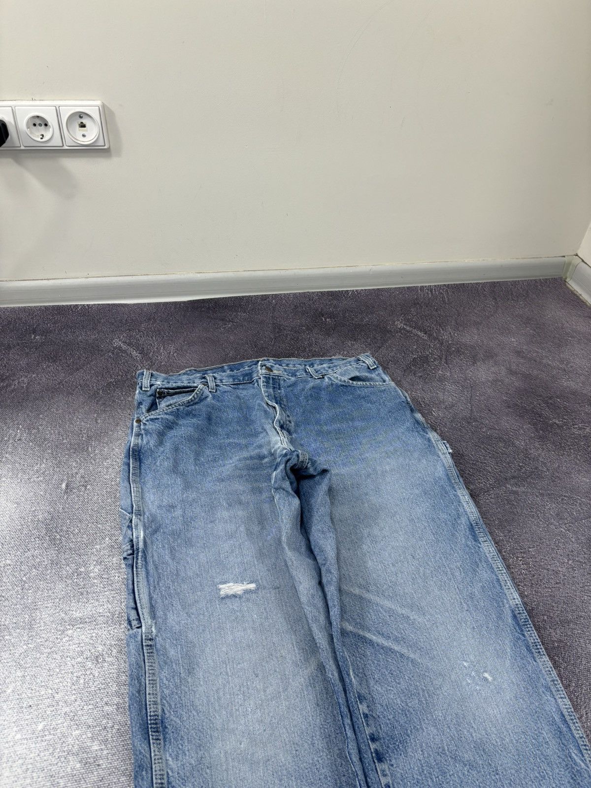 Dickies Vintage Dickies USA Workwear Faded Blue Denim Baggy Jeans Size US 36 / EU 52 - 9 Thumbnail