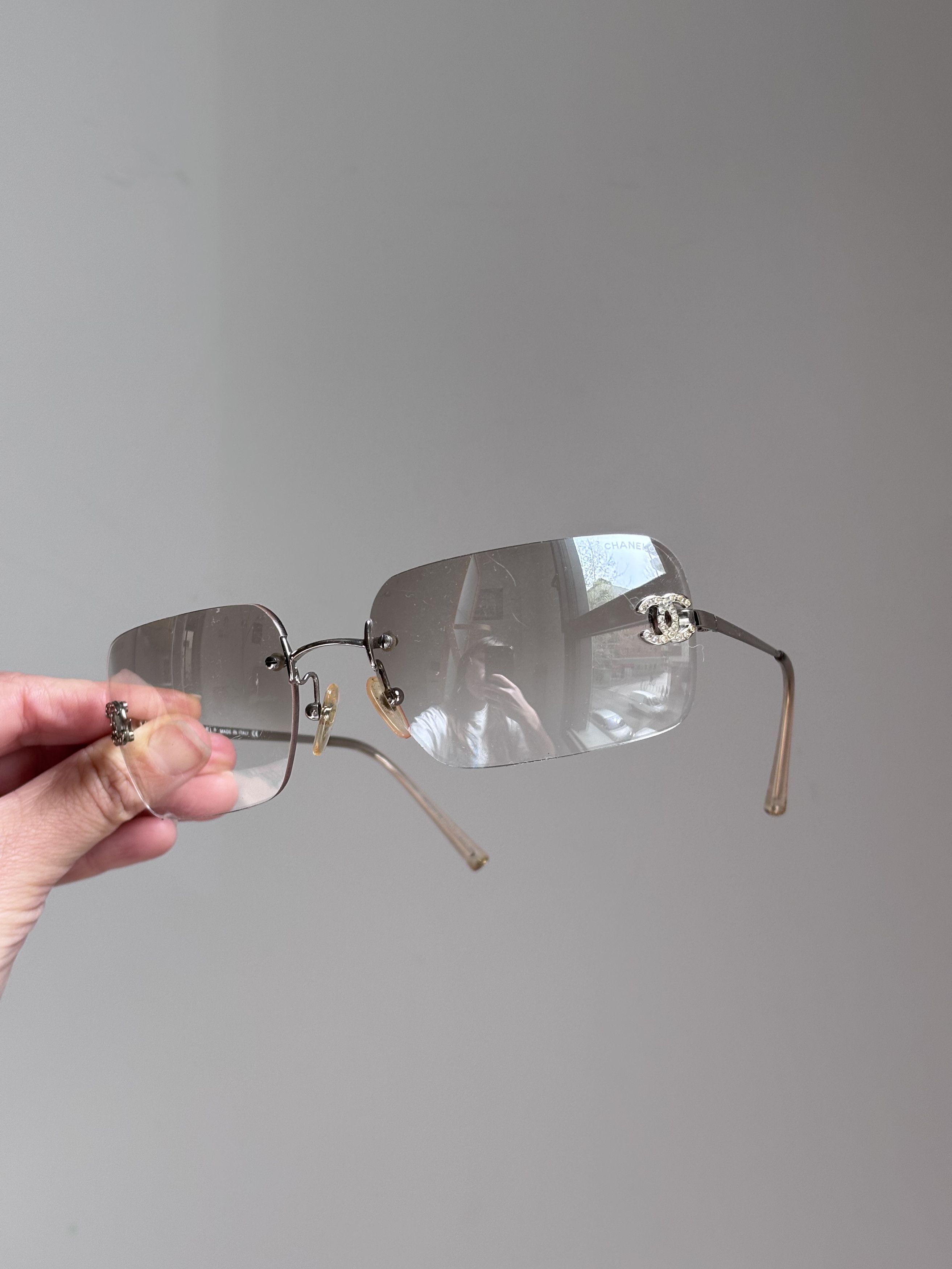 Chanel CHANEL Sunglasses 4017-D Rimless Rhinestones Vintage Size ONE SIZE - 5 Thumbnail