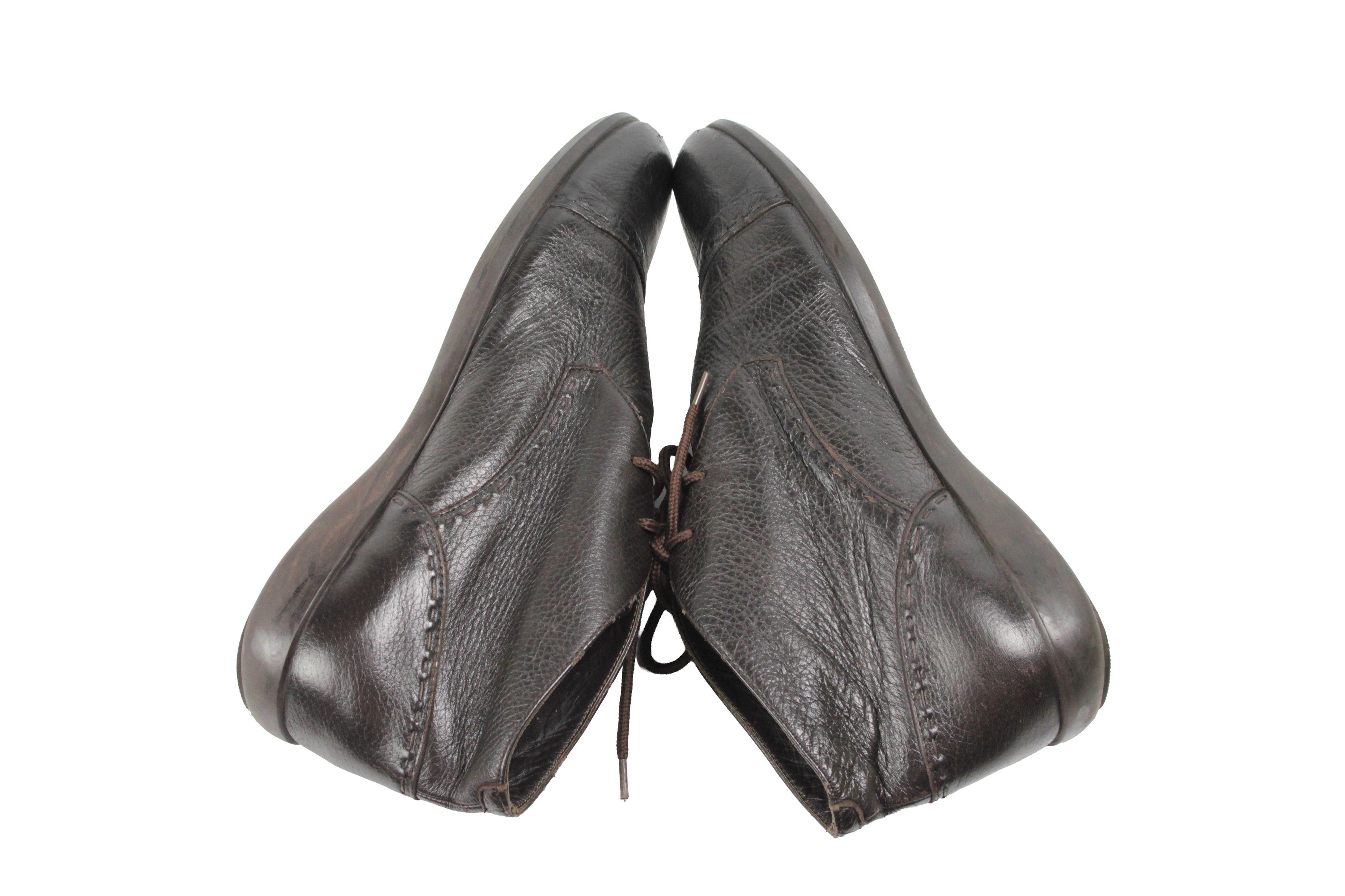 Ermenegildo Zegna Leather Chukka Boots Size US 10.5 / EU 43-44 - 10 Thumbnail