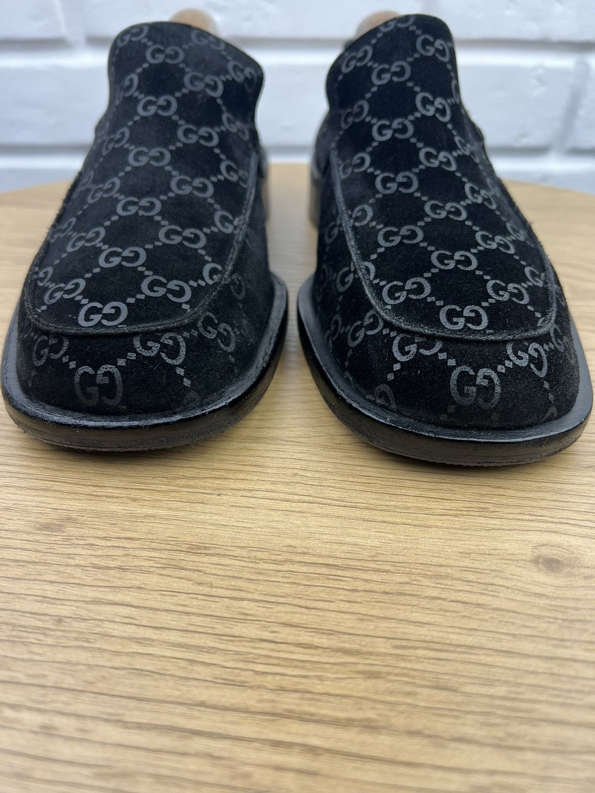 Gucci GUCCI Loafers Suede Shoes GG Monogram Canvas Black Men’s Size US 8 / EU 41 - 6 Thumbnail