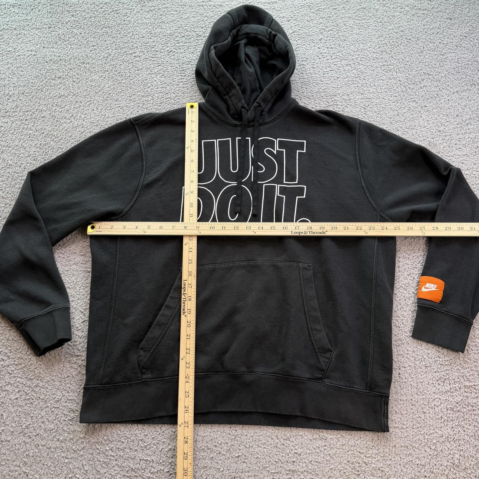 Nike Nike Just Do It Hoodie Black XL Pullover Sweatshirt Size US XL / EU 56 / 4 - 3 Thumbnail