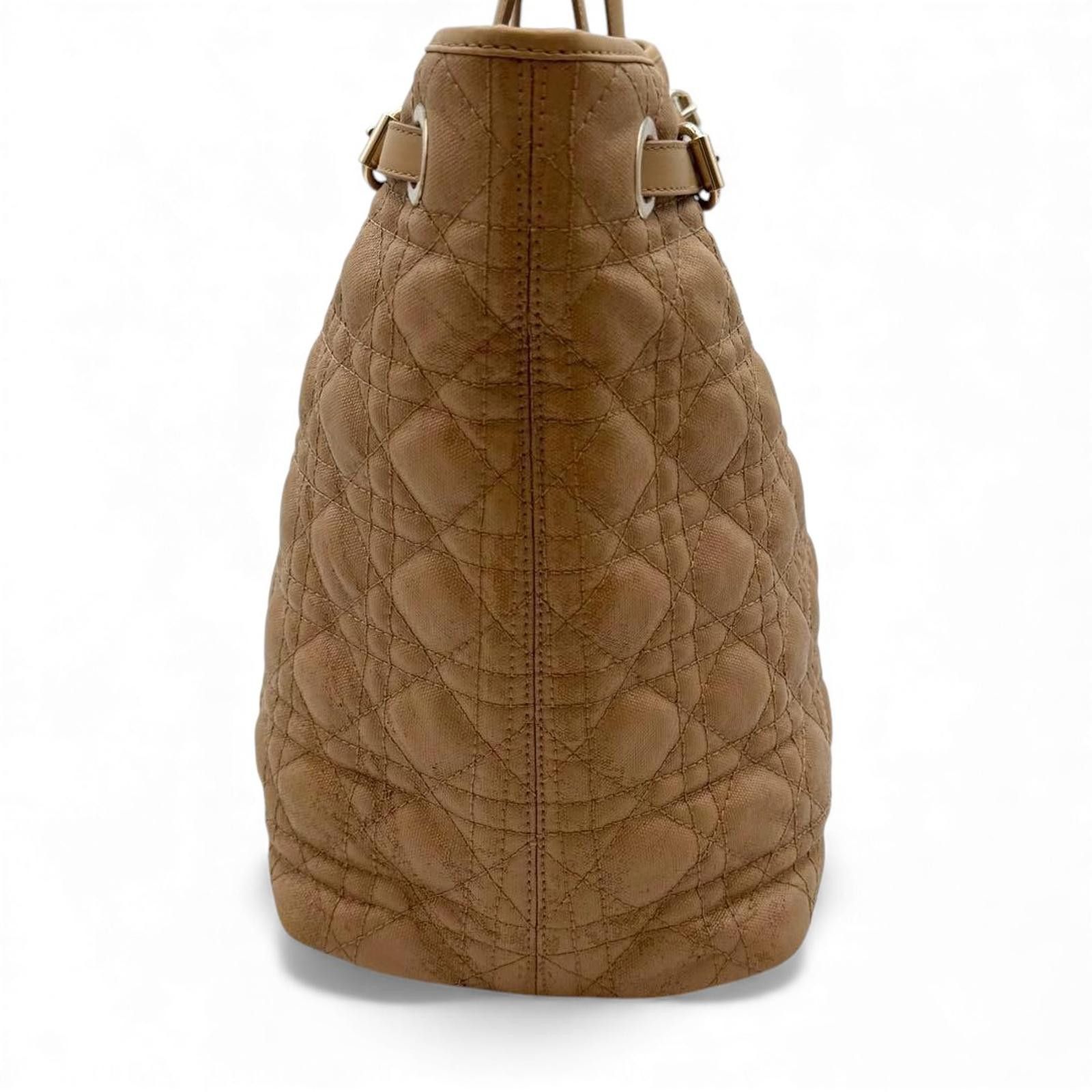 Dior Dior - Beige Quilted Leather Tote Bag Size ONE SIZE - 5 Thumbnail