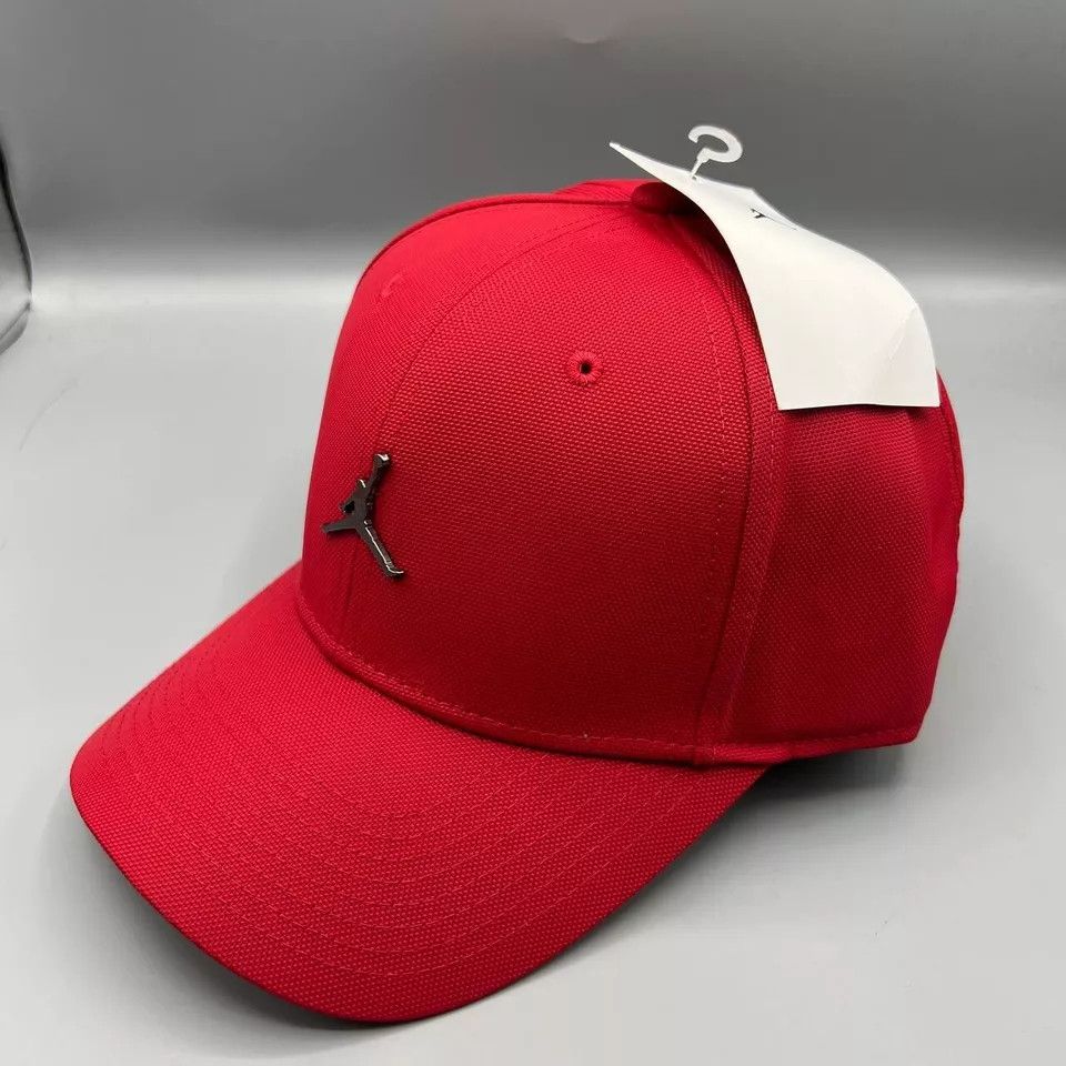 Jordan Brand Air Jordan Hat Men Red Metal Logo Jumpman Strap Back Cap New Size ONE SIZE - 2 Thumbnail