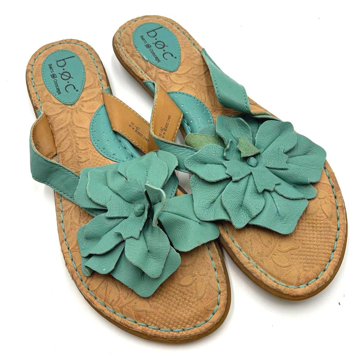 Boc B.O.C Born Teal Flower Flip Flop Sandals Size 10 W Size US 10 / IT 40 - 1 Thumbnail
