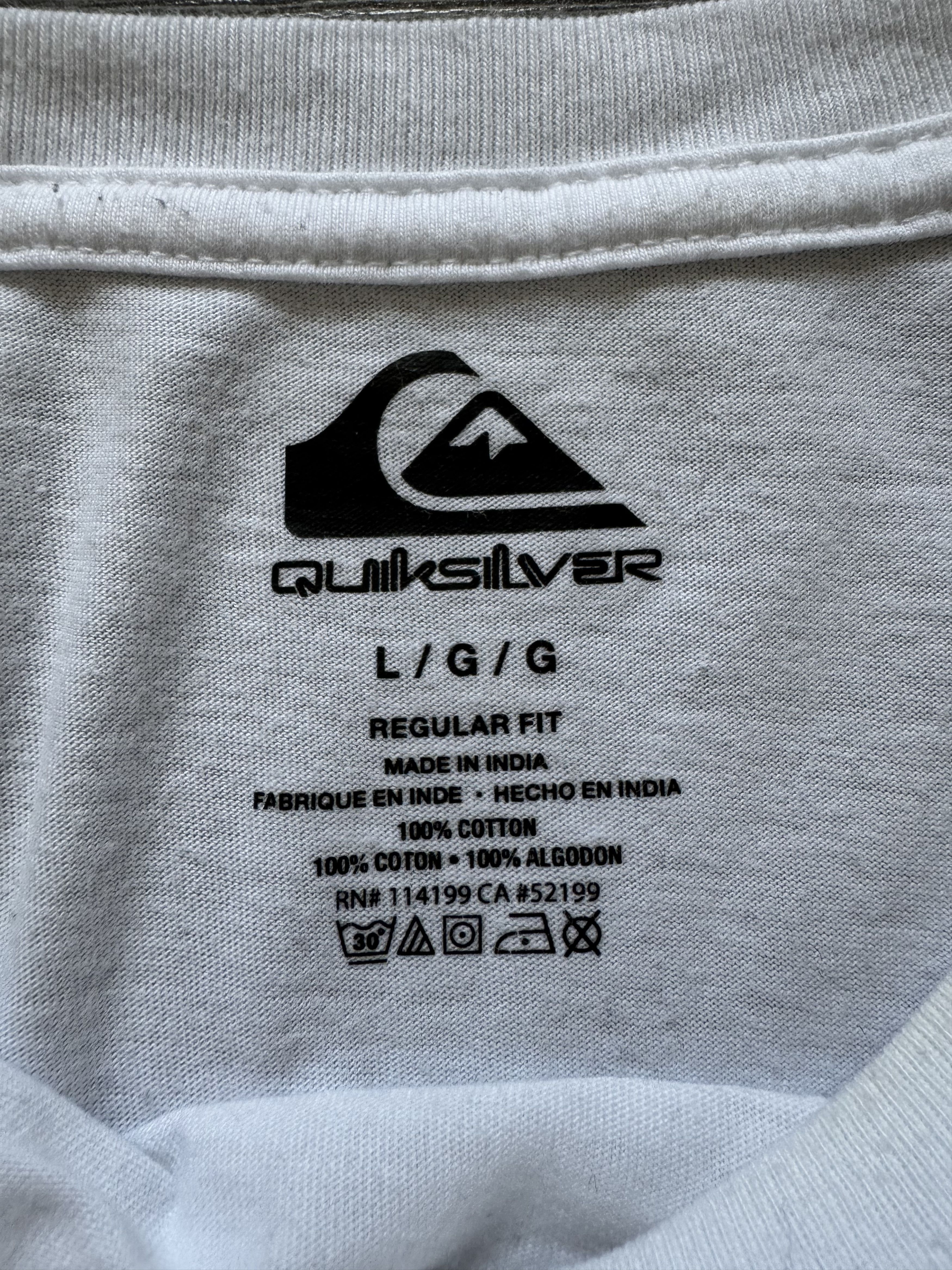 Quiksilver Quiksilver surf white tee t-shirt Size US L / EU 52-54 / 3 - 7 Thumbnail