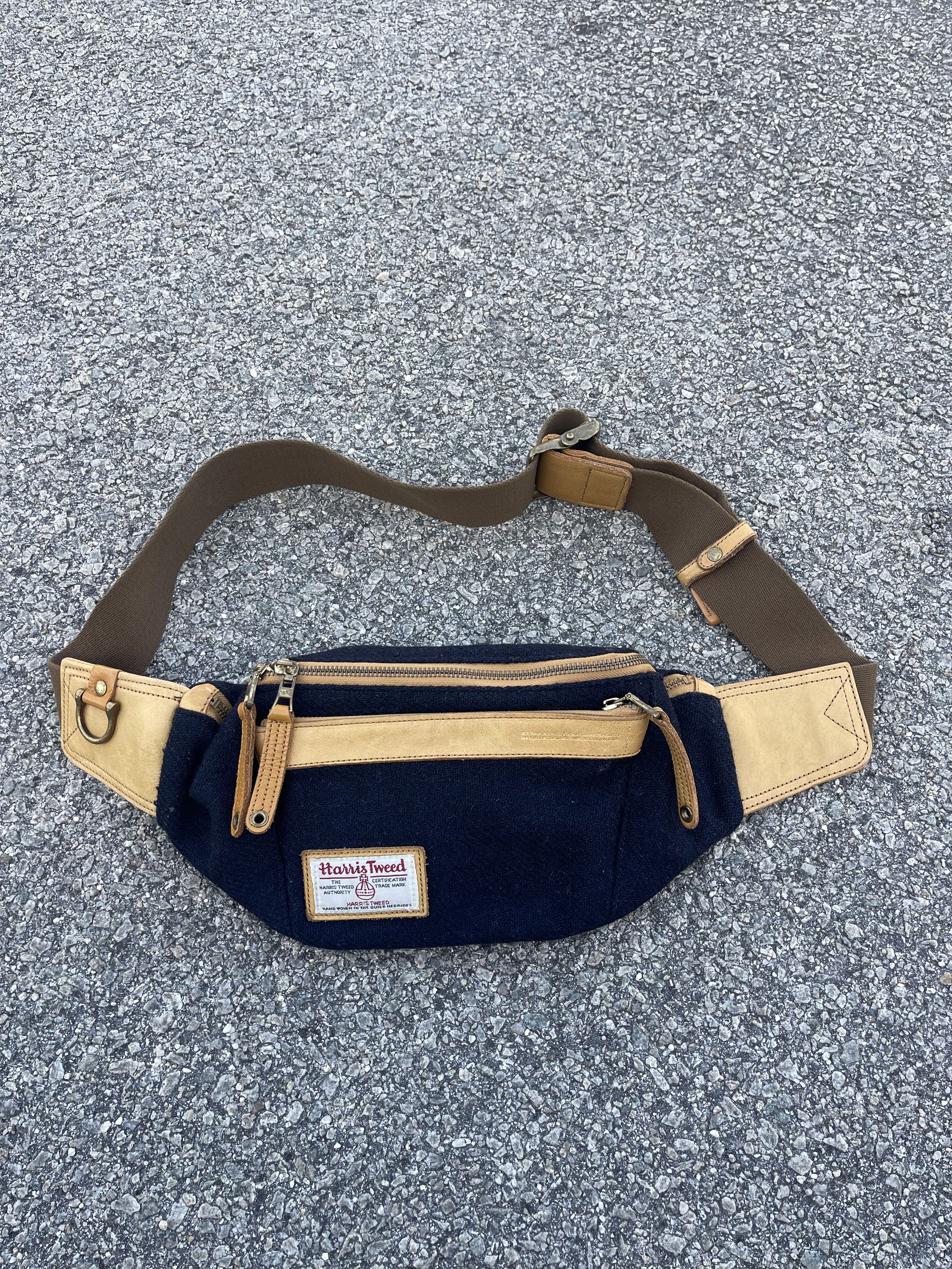 Harris Tweed Masterpiece X Harris Tweed Wool Waistbag Blue Black Size ONE SIZE - 2 Thumbnail