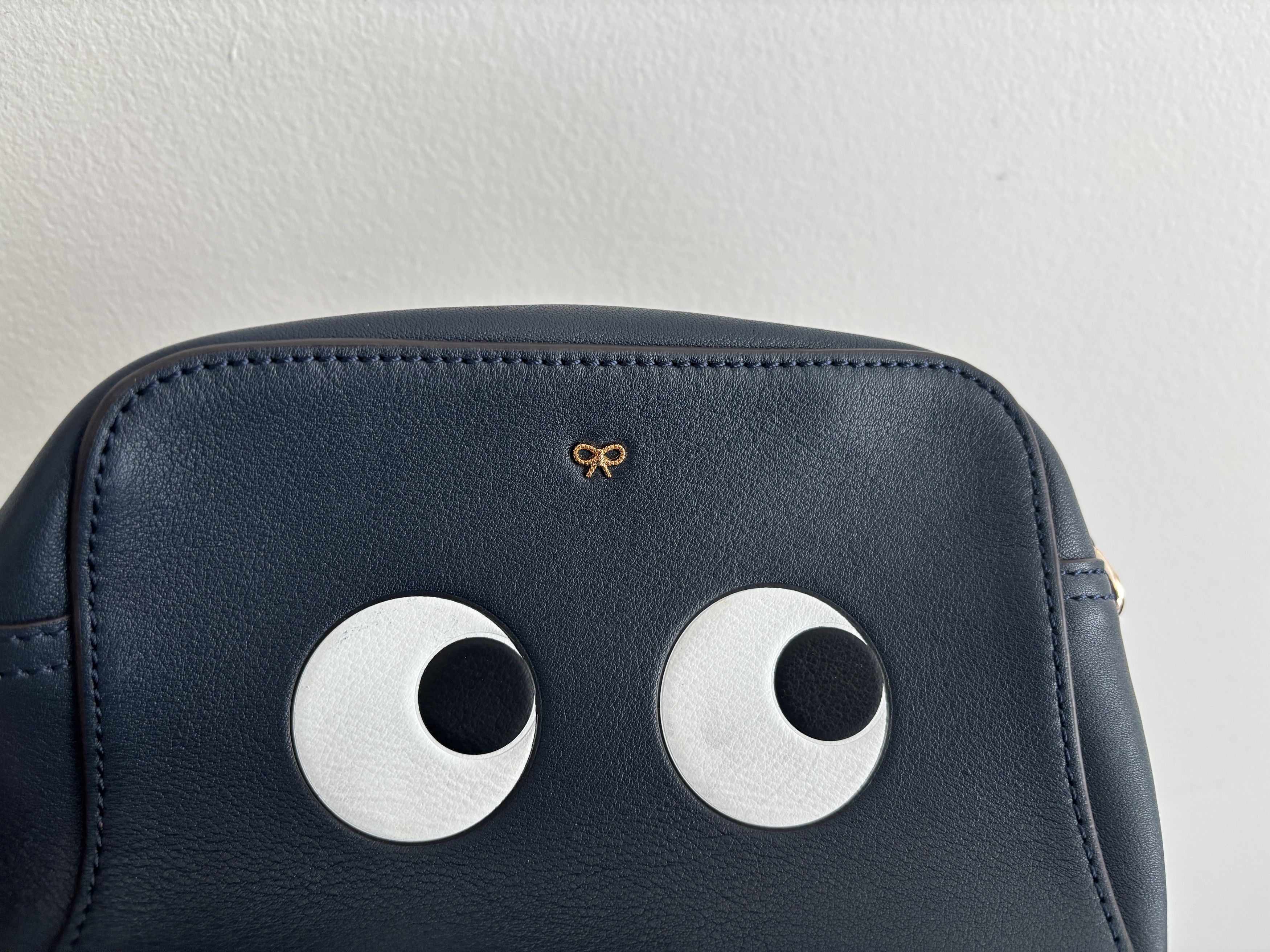 Anya Hindmarch $995 Blue Leather Eyes Crossbody Bag/ Shoulder Strap Purse Size ONE SIZE - 8 Thumbnail