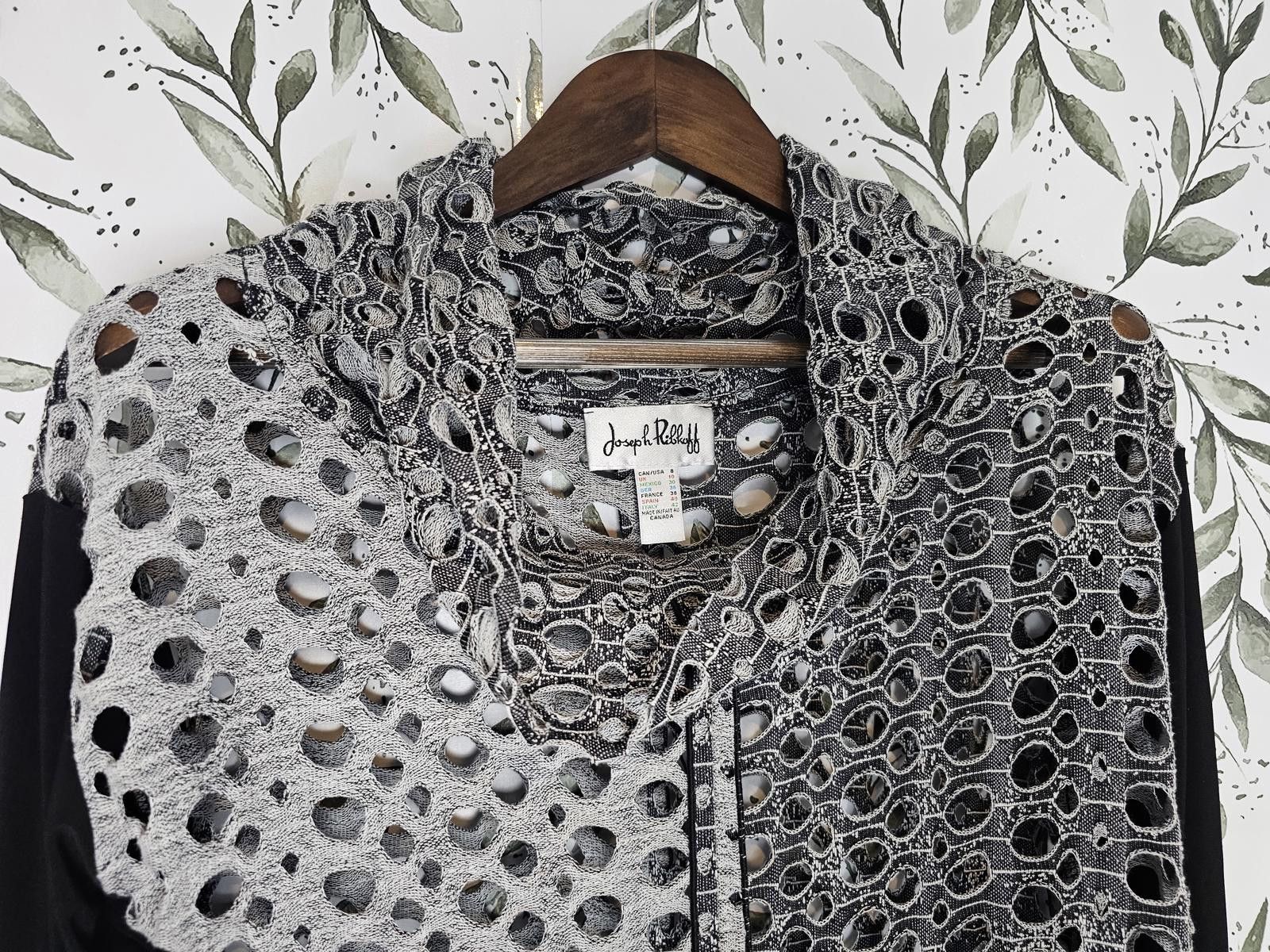Designer Joseph Ribkoff Blouse Black & White Womens Size 8 Statement Size M / US 6-8 / IT 42-44 - 2 Thumbnail