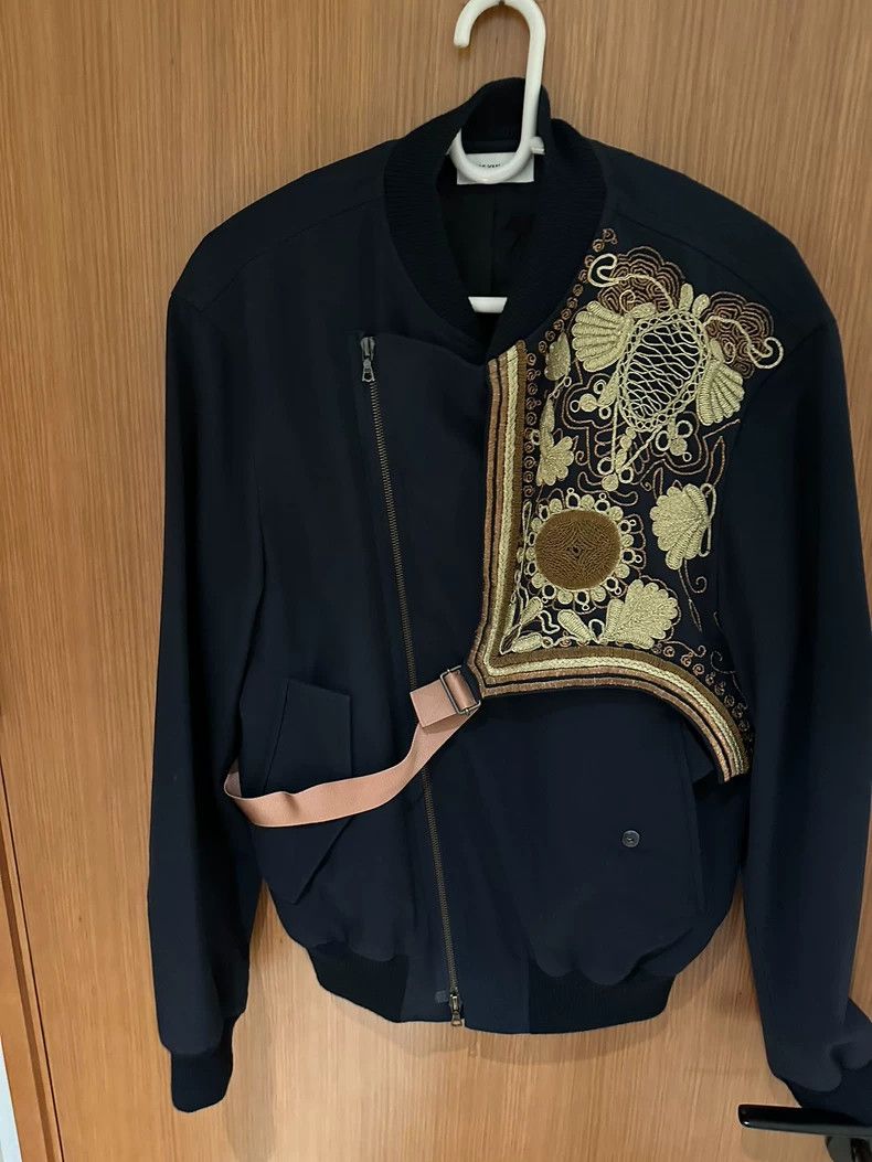 15SS dries van noten エンブロイダリージャケット Dries Van Noten Dries Van Noten 15SS Navy Embroidered Harness