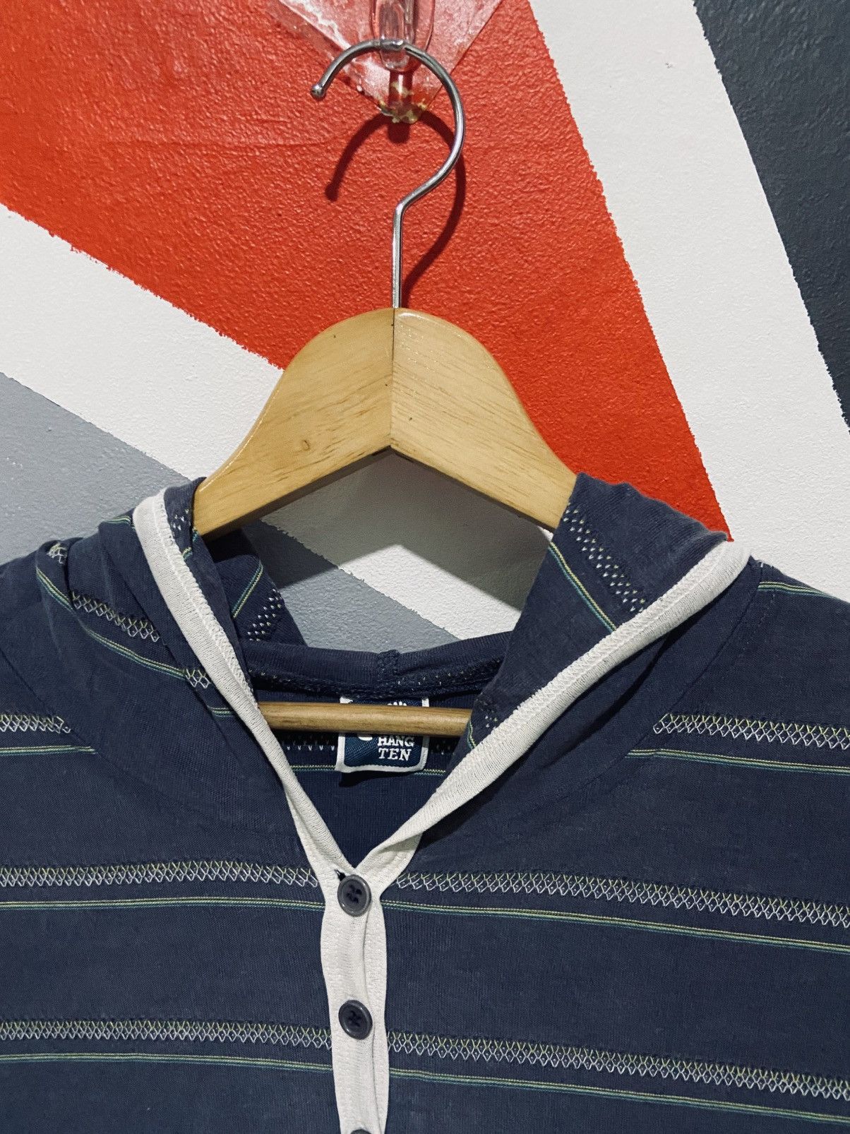 Hang Ten Hang Ten Half Button Tee Hoodie Size US L / EU 52-54 / 3 - 4 Thumbnail