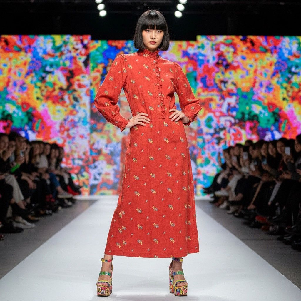 Kenzo Kenzo Paris Floral Dress High Neck Size M / US 6-8 / IT 42-44 - 1 Thumbnail