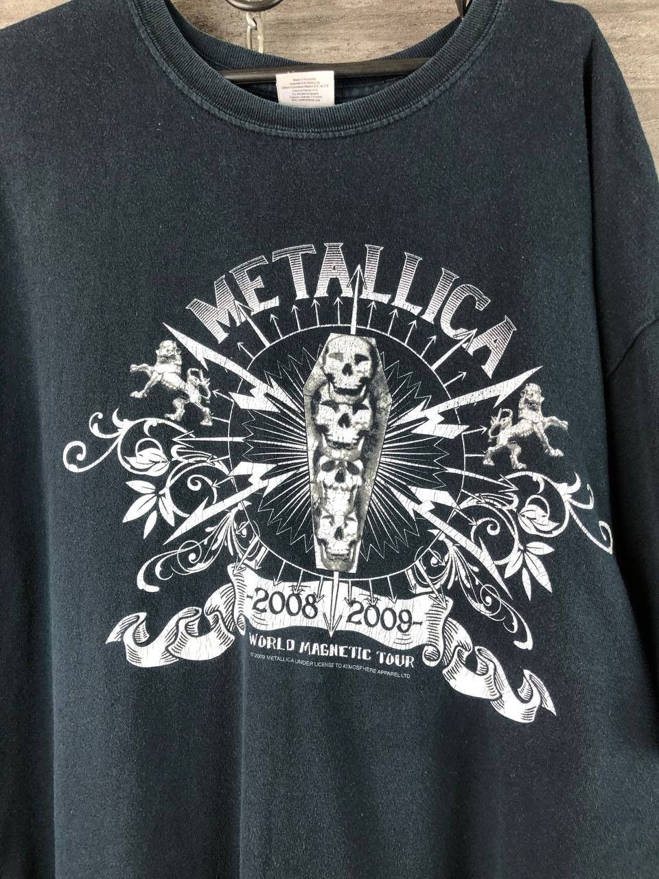 Band Tees Vintage Metallica 2008 2009 Magnetic Tour Tee T-Shirt Size US XL / EU 56 / 4 - 2 Thumbnail