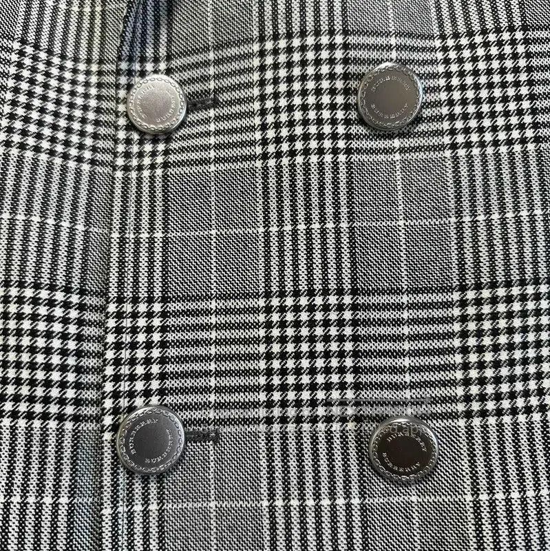 Burberry Burberry Gray Wool Houndstooth Long Sleeve Coat. Size US M / EU 48-50 / 2 - 3 Thumbnail