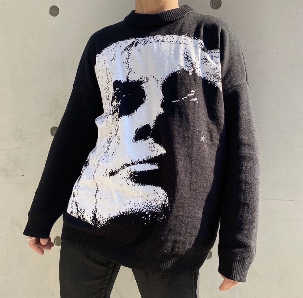 MARTINSHIPIK Face type RS knit sweater