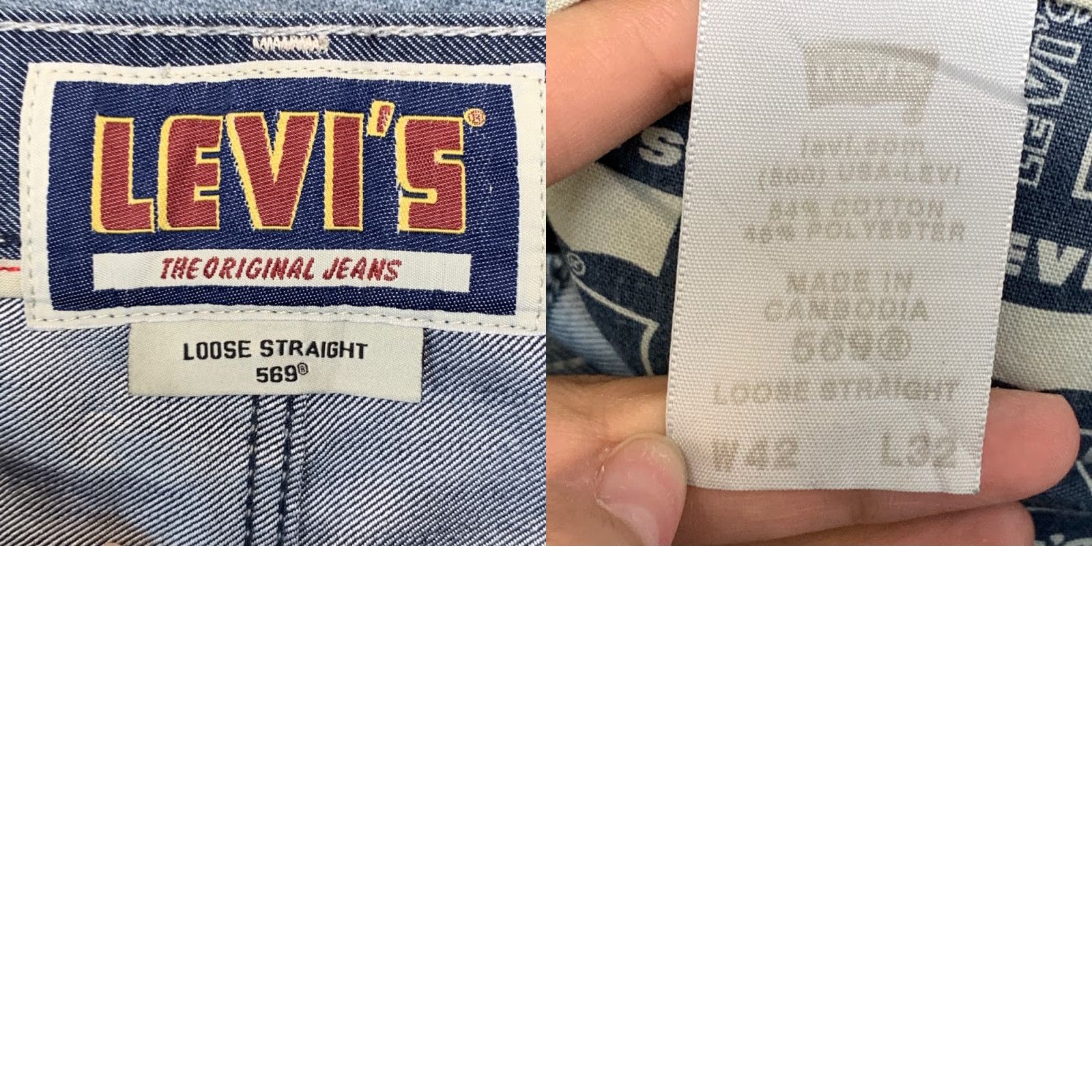 Levi's VINTAGE Levi's 569 The Original Jeans Mens 42x32 Blue Cotton Loose Straight Leg Size US 42 / EU 58 - 9 Thumbnail