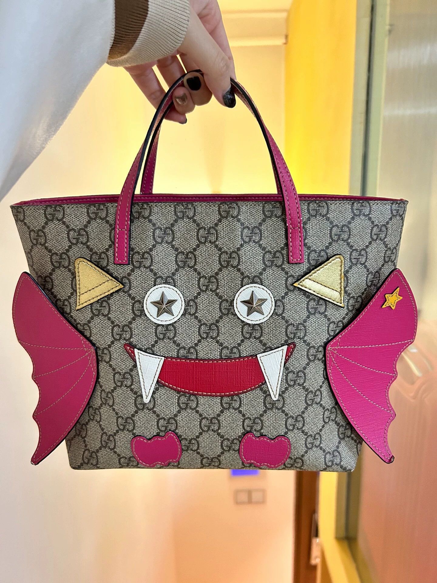 Gucci Gucci Cartoon Little Bat Demon Tote Bag Size ONE SIZE - 2 Thumbnail
