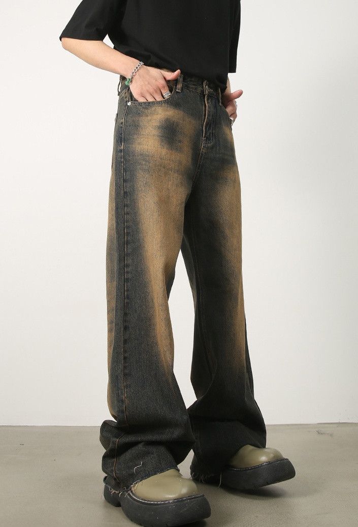 Japanese Brand × Jean Washed distressed rust-colored denim loose wide-leg Size US 32 / EU 48 - 4 Thumbnail