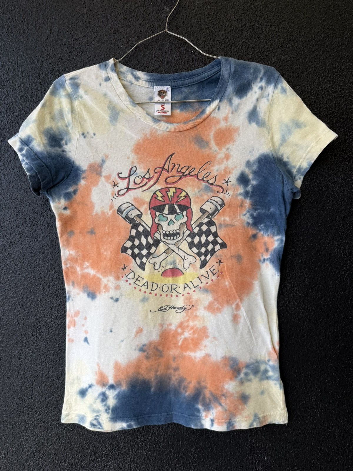 Ed Hardy × Glo Gang × Unknown London VINTAGE Y2K Ed Hardy Los Angeles Dead or Alive Tie-Dye Skull Size S / US 4 / IT 40 - 1 Thumbnail
