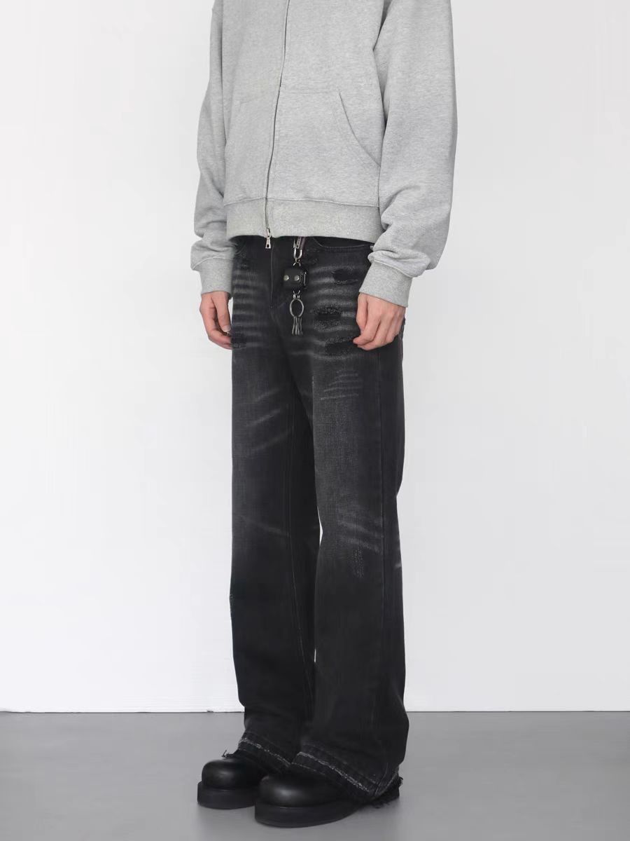 Japanese Brand × Jean High street ripped micro flare straight leg jeans Size US 32 / EU 48 - 2 Thumbnail