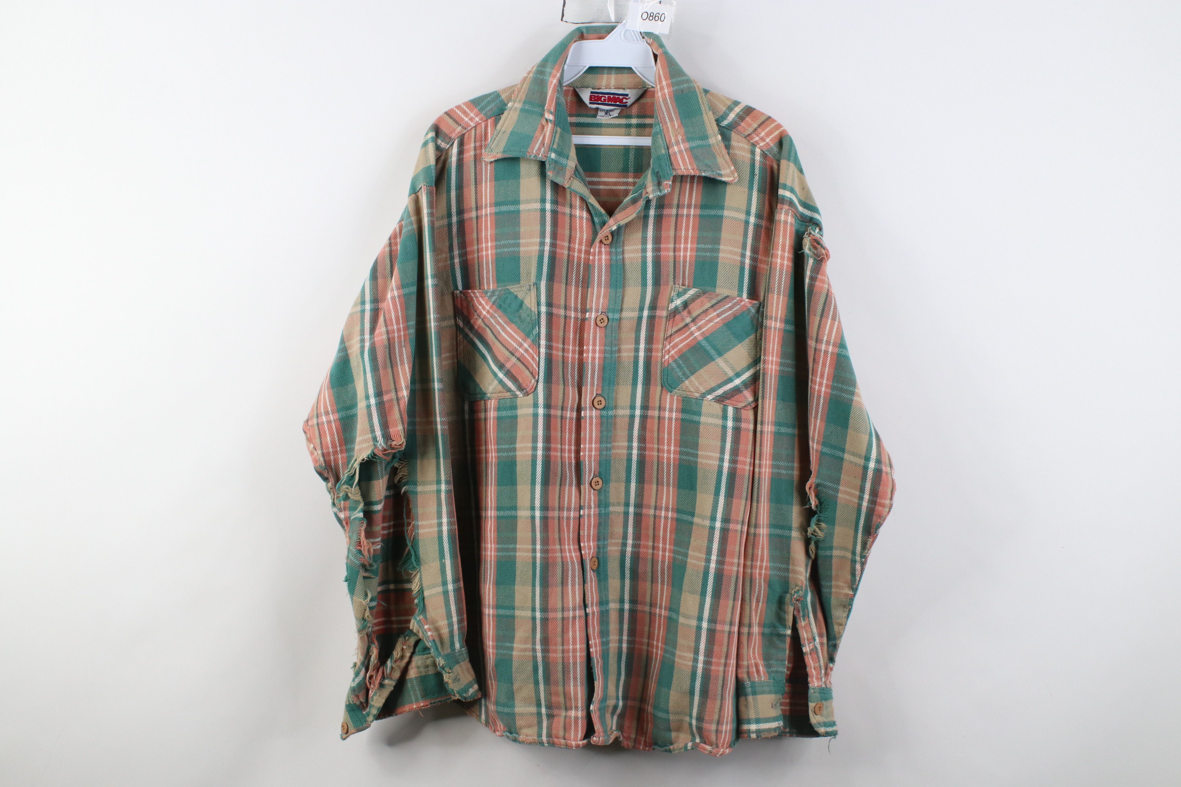 Vintage AS IS Vintage 70s Big Mac Collared Button Shirt Plaid USA Size US XL / EU 56 / 4 - 1 Thumbnail