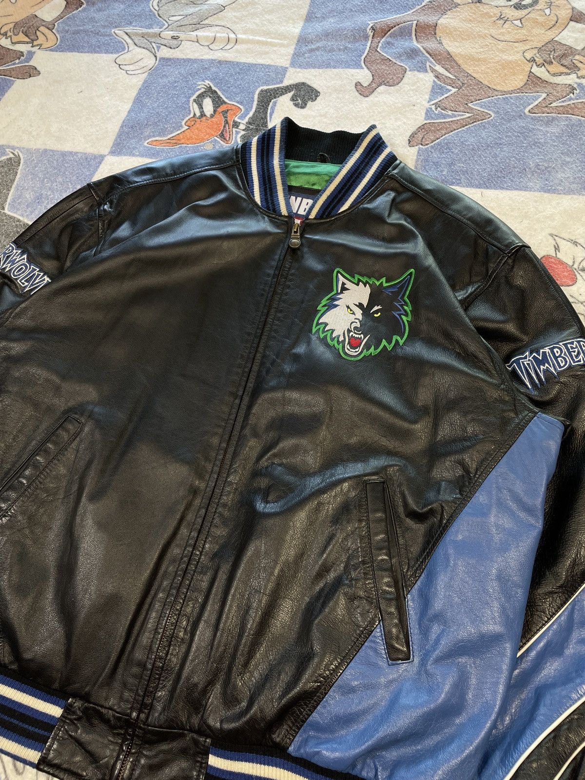 NBA Vintage Minnesota Timberwolves leather jacket Size US XXL / EU 58 / 5 - 2 Thumbnail